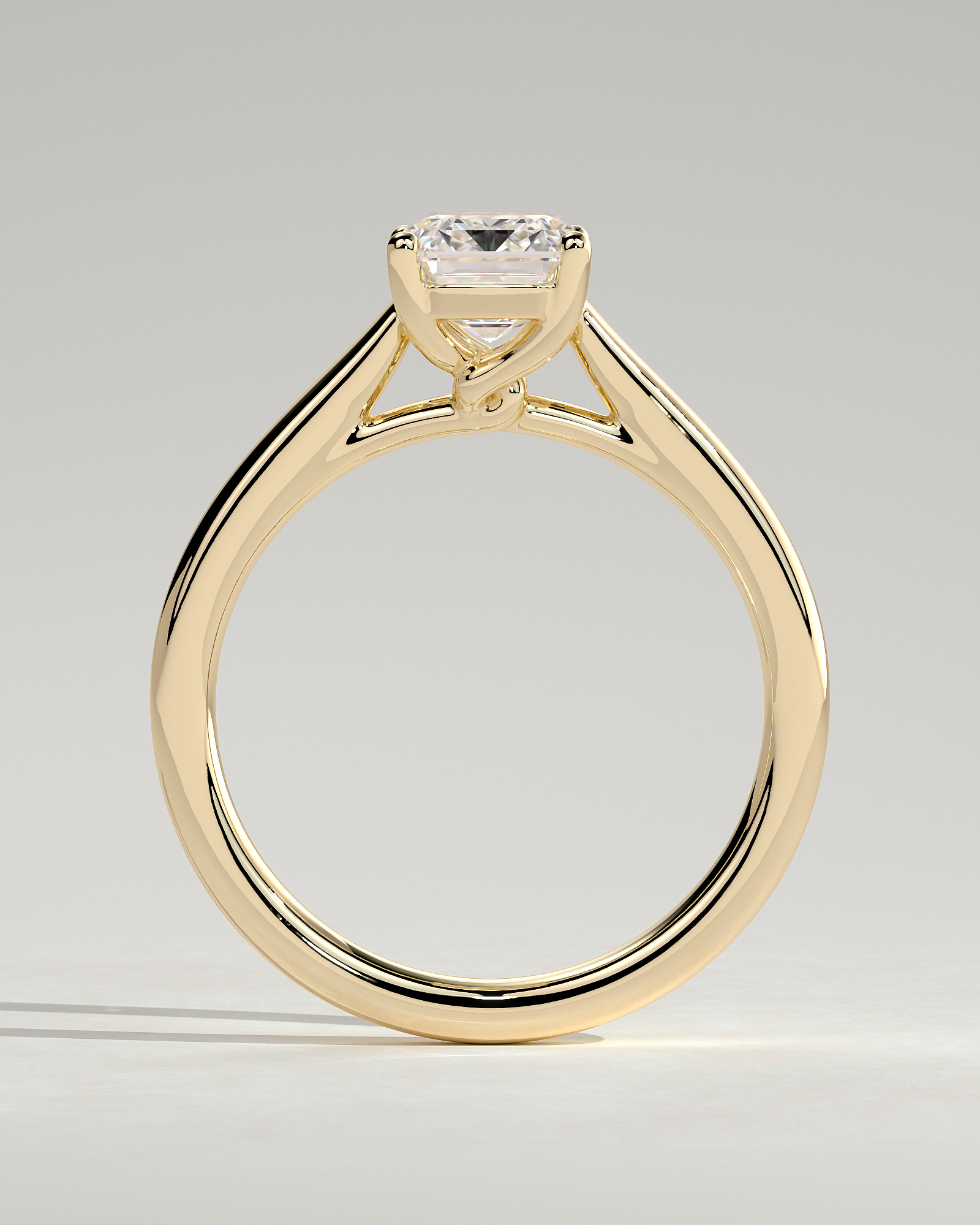 Nora - Emerald Cathedral Solitaire - 18k Yellow Gold