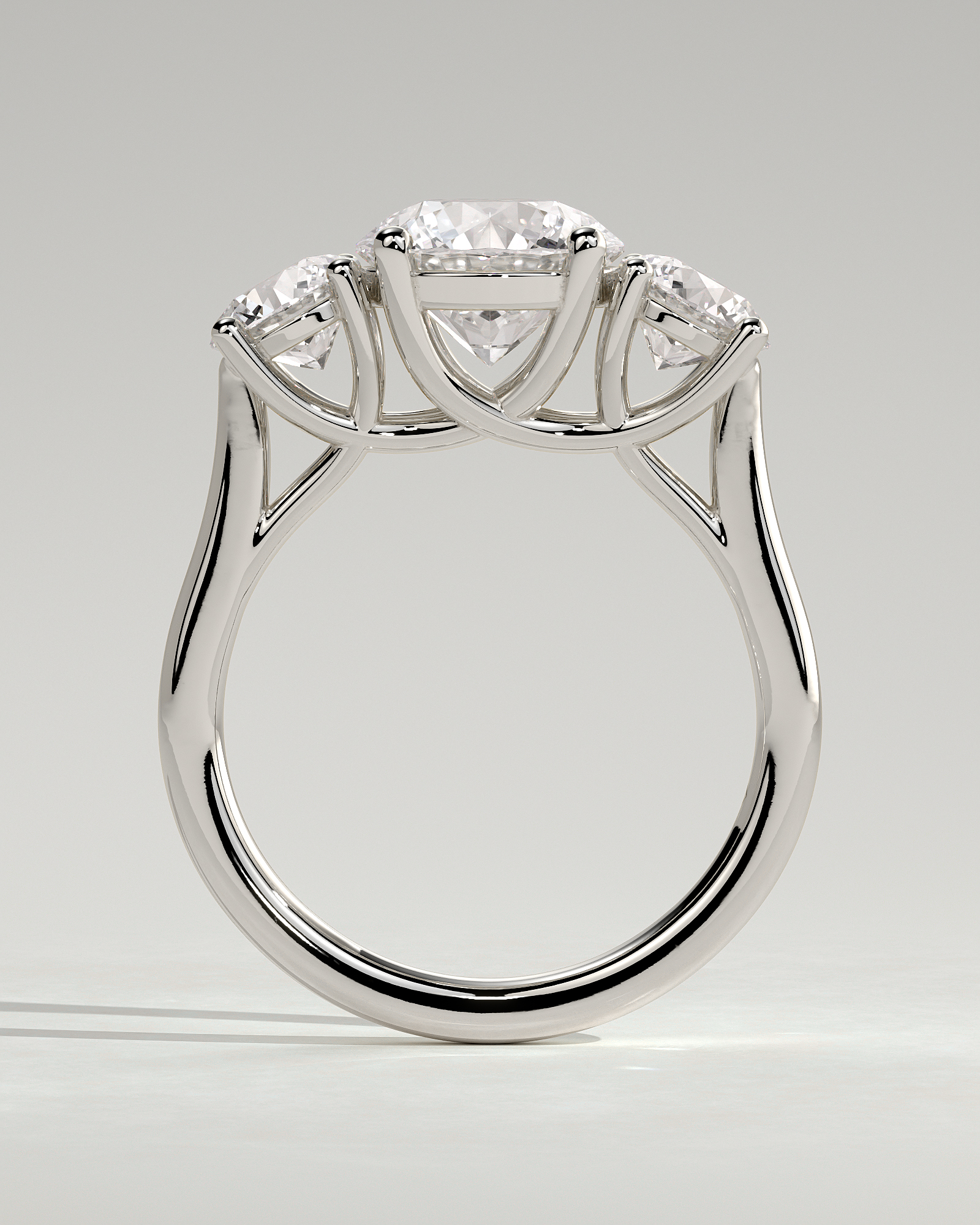 Octavia - Trellis Round Trilogy - 18k White Gold