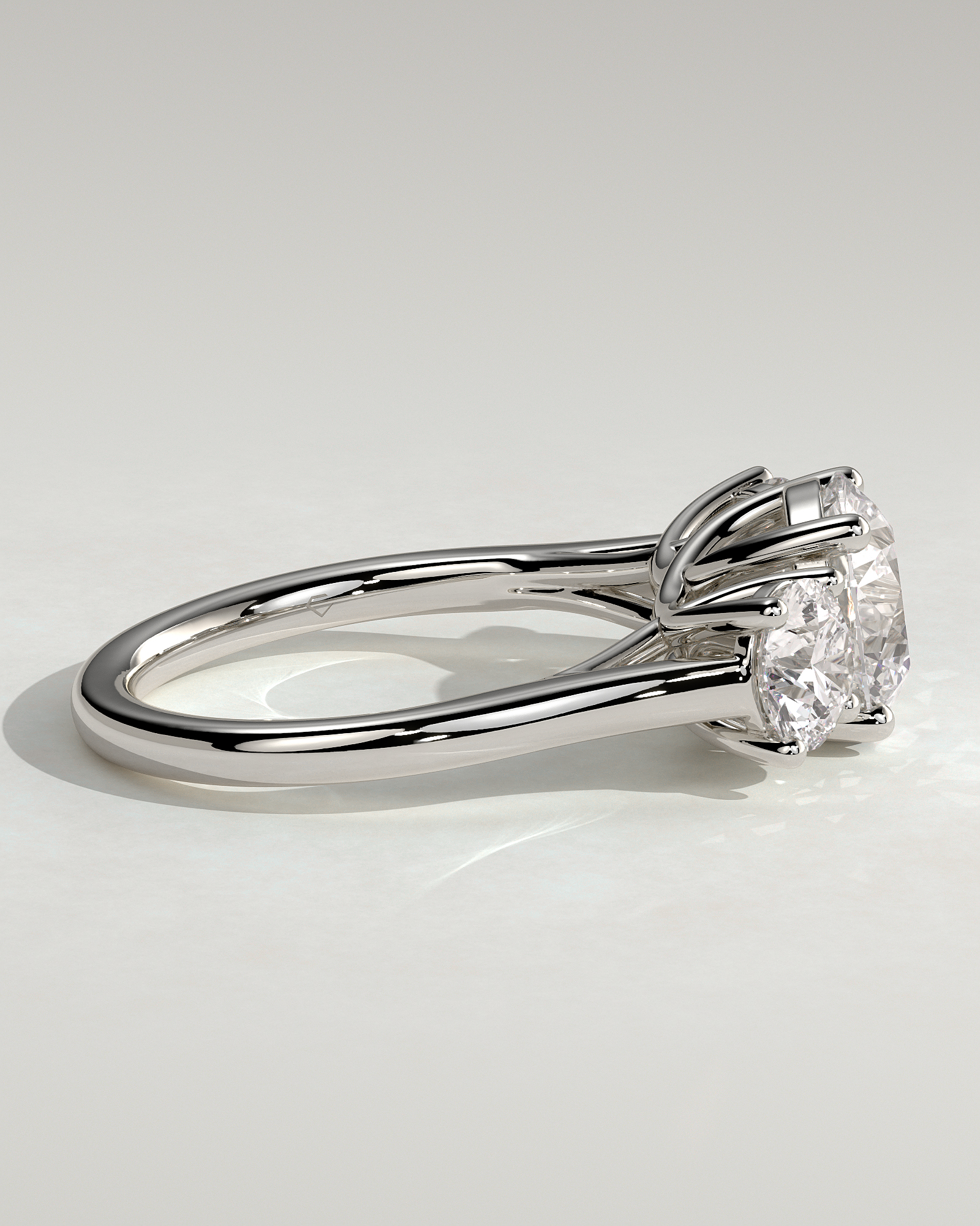 Octavia - Trellis Round Trilogy - 18k White Gold