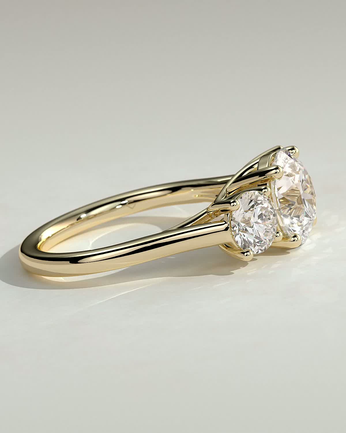 Octavia - Trellis Round Trilogy - 18k Yellow Gold