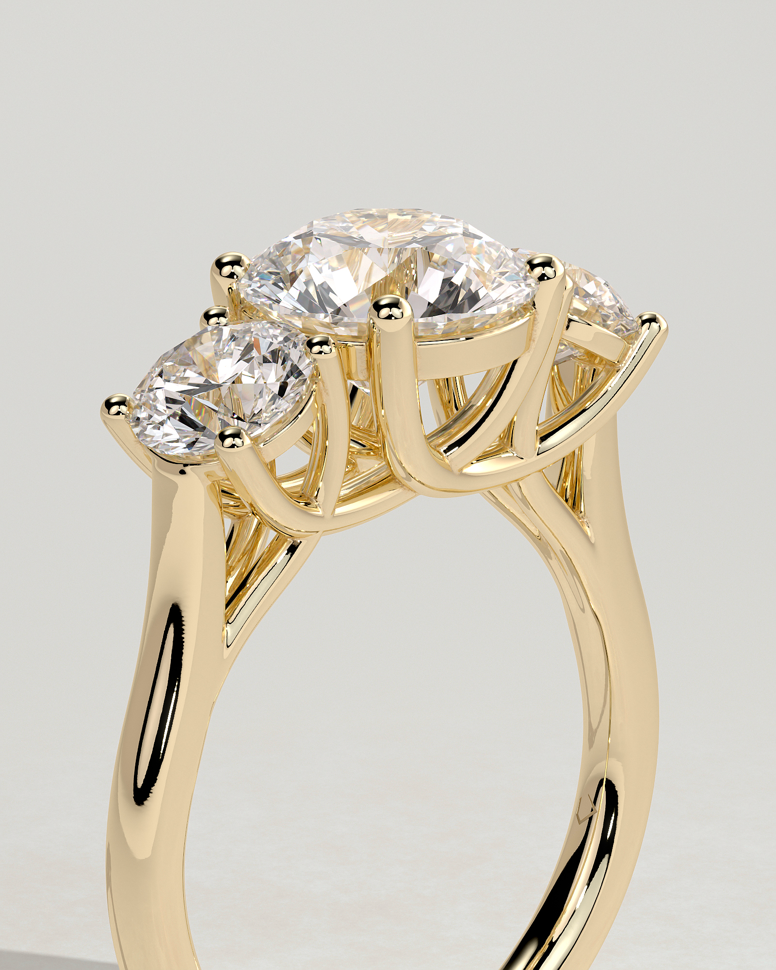 Octavia - Trellis Round Trilogy - 18k Yellow Gold