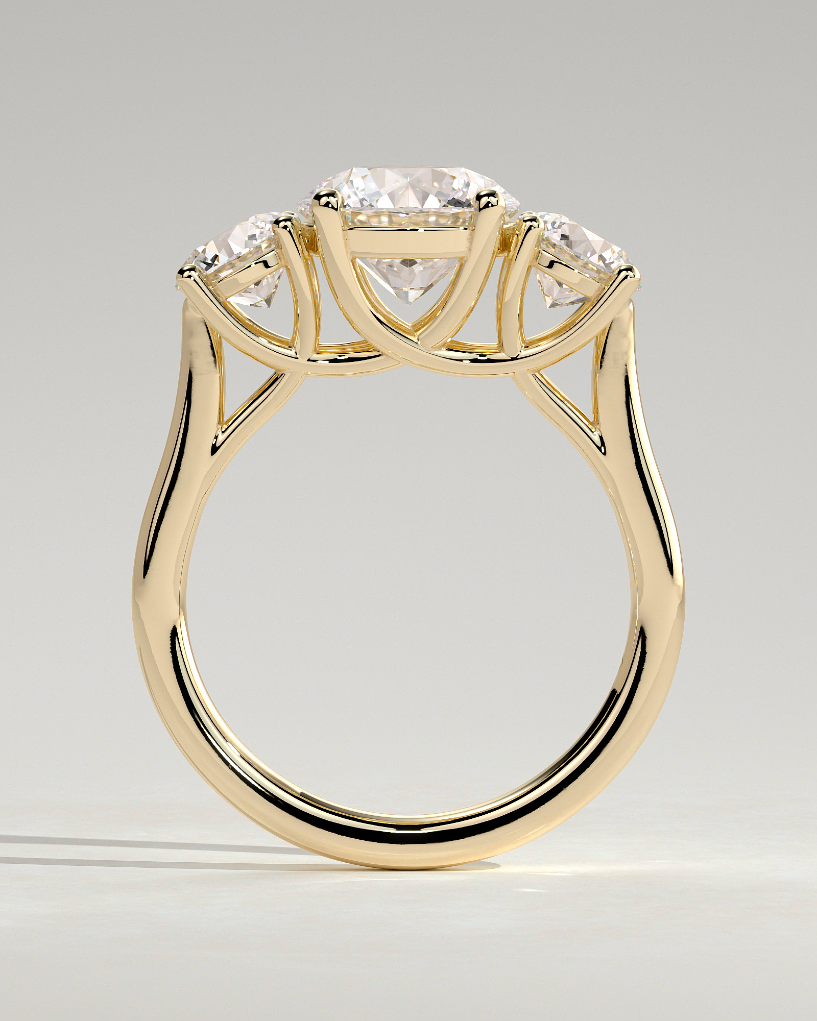 Octavia - Trellis Round Trilogy - 18k Yellow Gold
