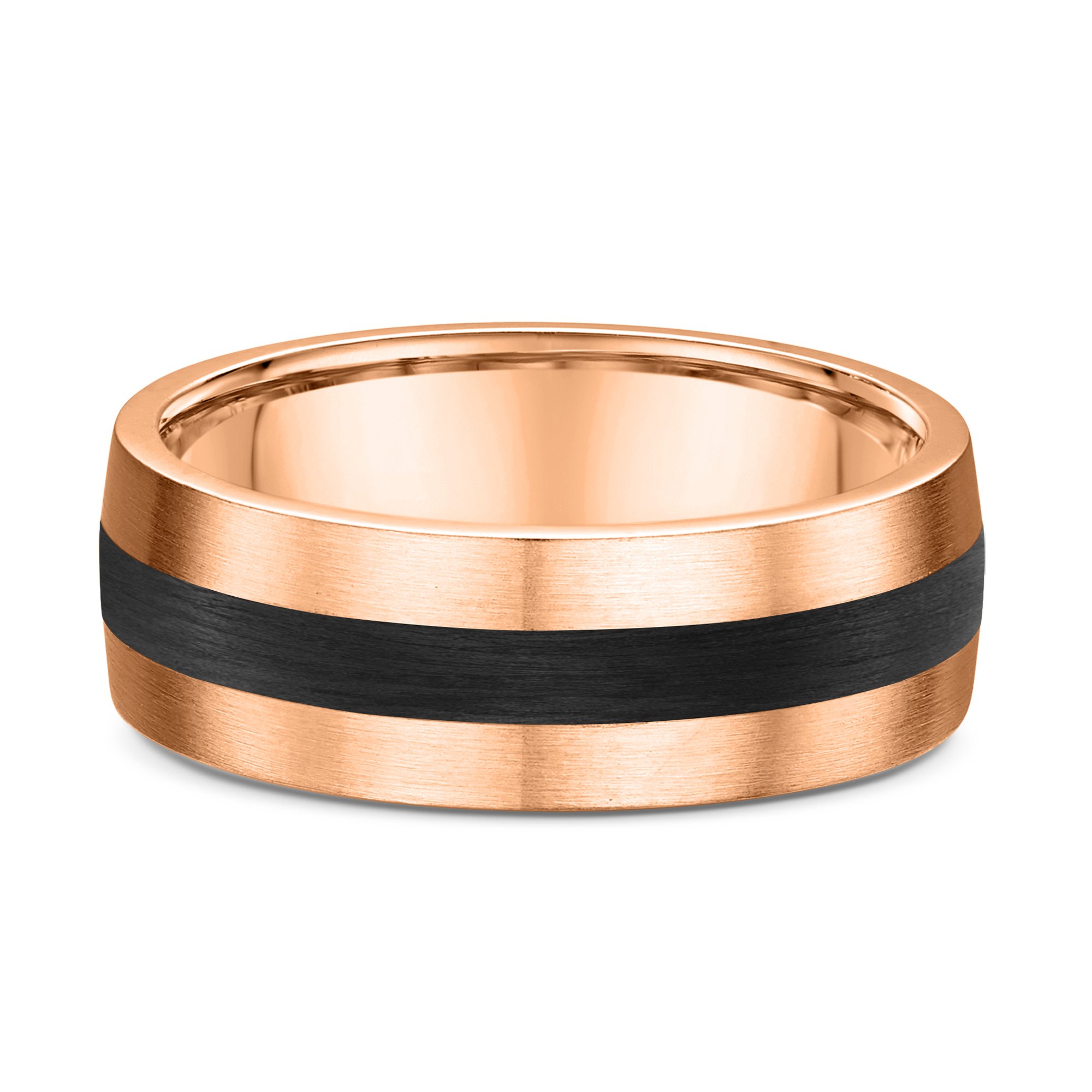 Oliver Mens Wedding Ring - 9k Rose Gold / Carbon Fibre