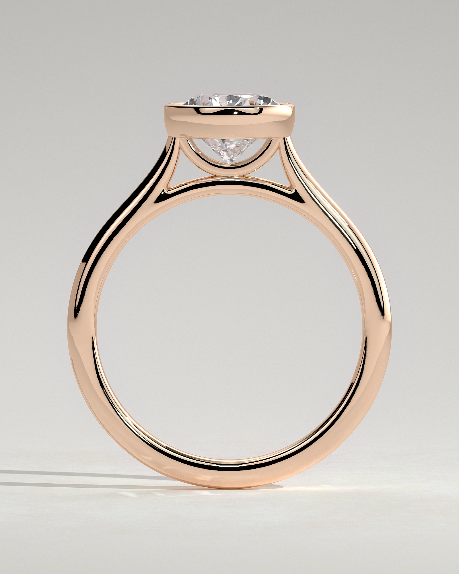 Paris - Pear Solitaire with Cathedral Bezel Setting - 18k Rose Gold