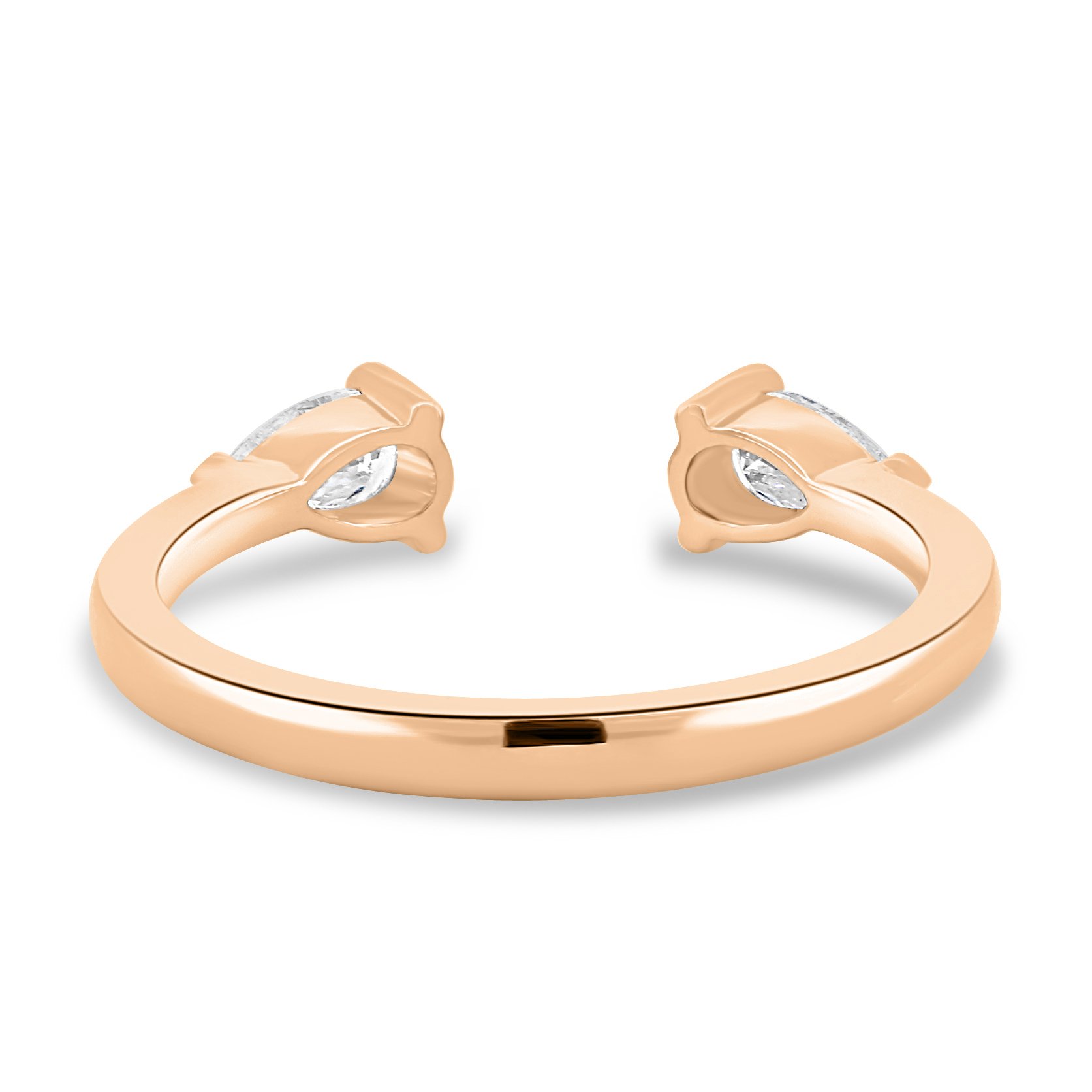 Pearl - Pear Open Wedding Ring - 18k Rose Gold