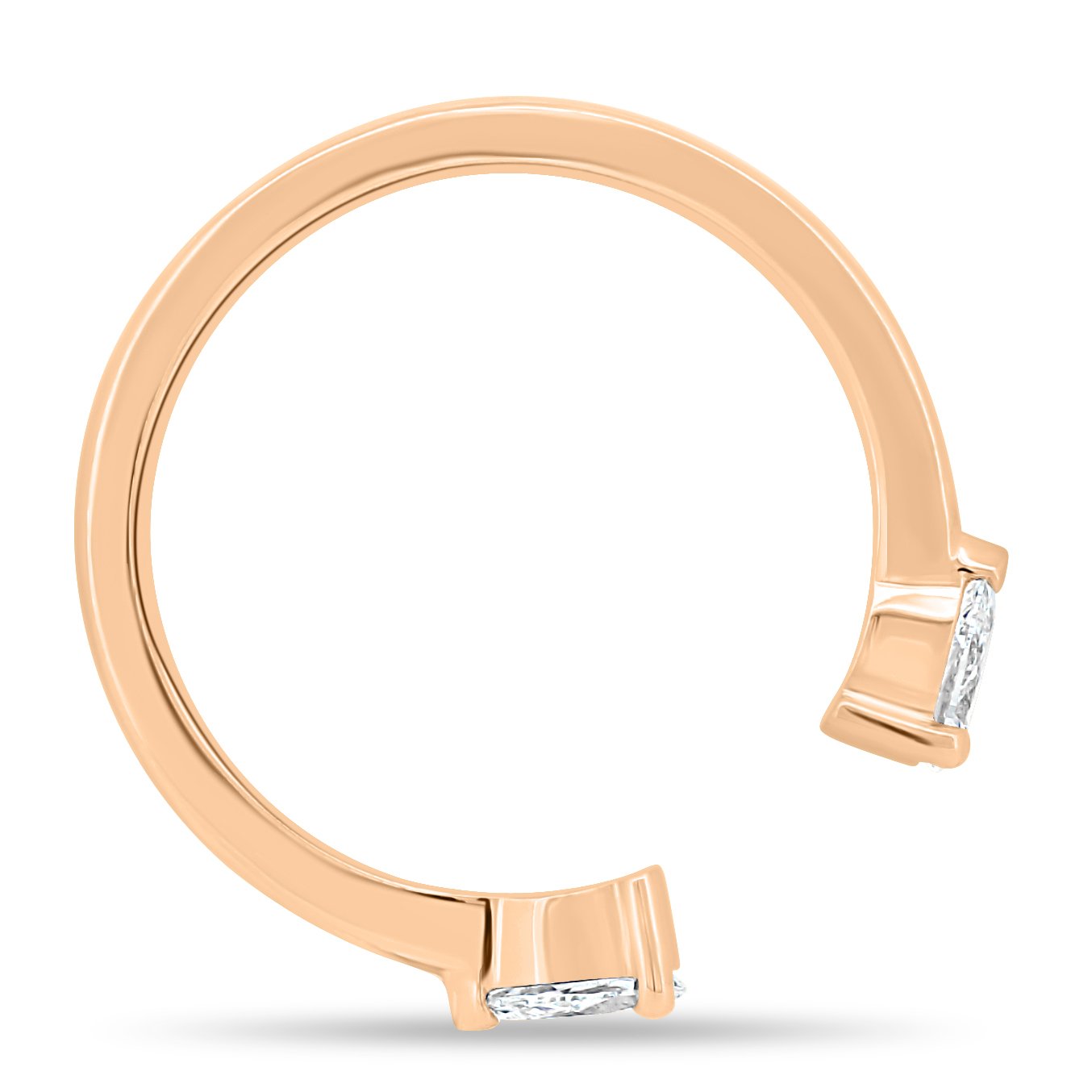 Pearl - Pear Open Wedding Ring - 18k Rose Gold