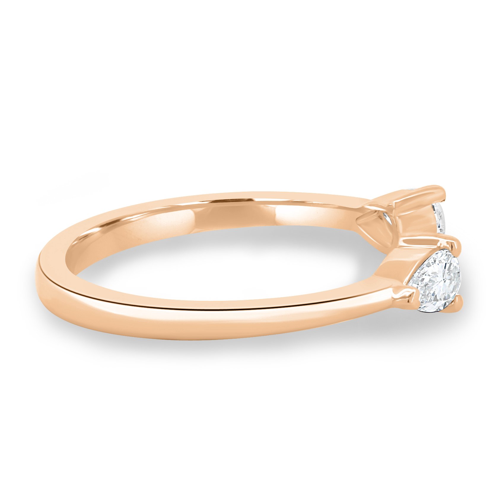 Pearl - Pear Open Wedding Ring - 18k Rose Gold