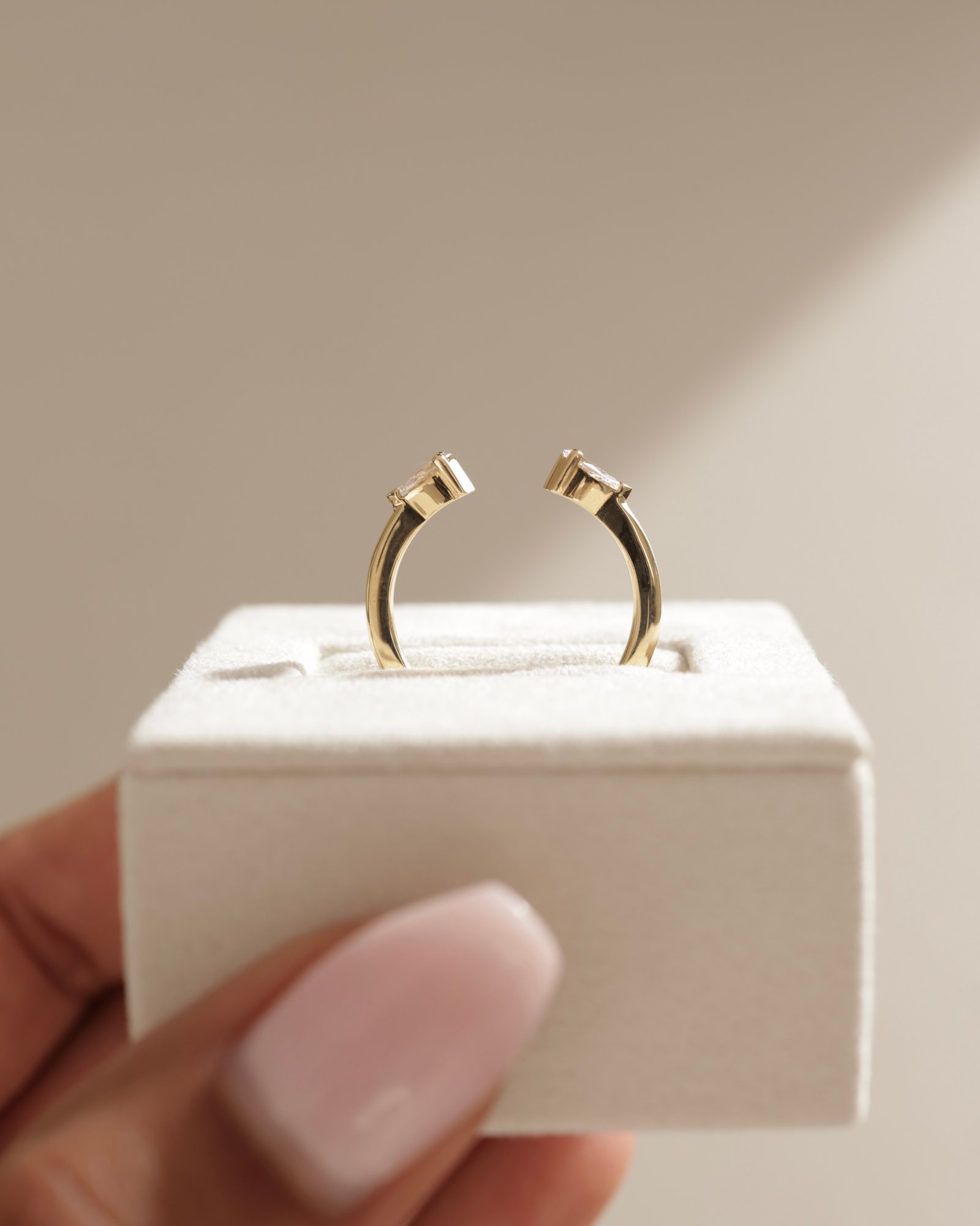 Pearl - Pear Open Wedding Ring Lifestyle Image