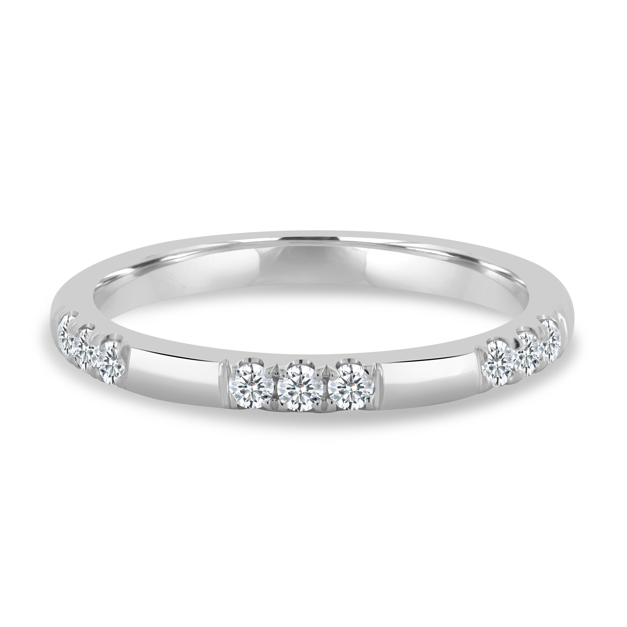 Peggy - Clustered Pave Wedding Band - 18k White Gold