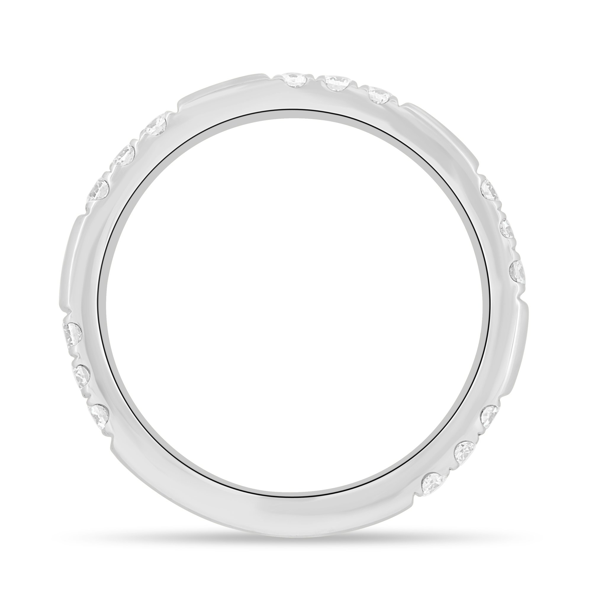 Peggy - Clustered Pave Wedding Band - 18k White Gold