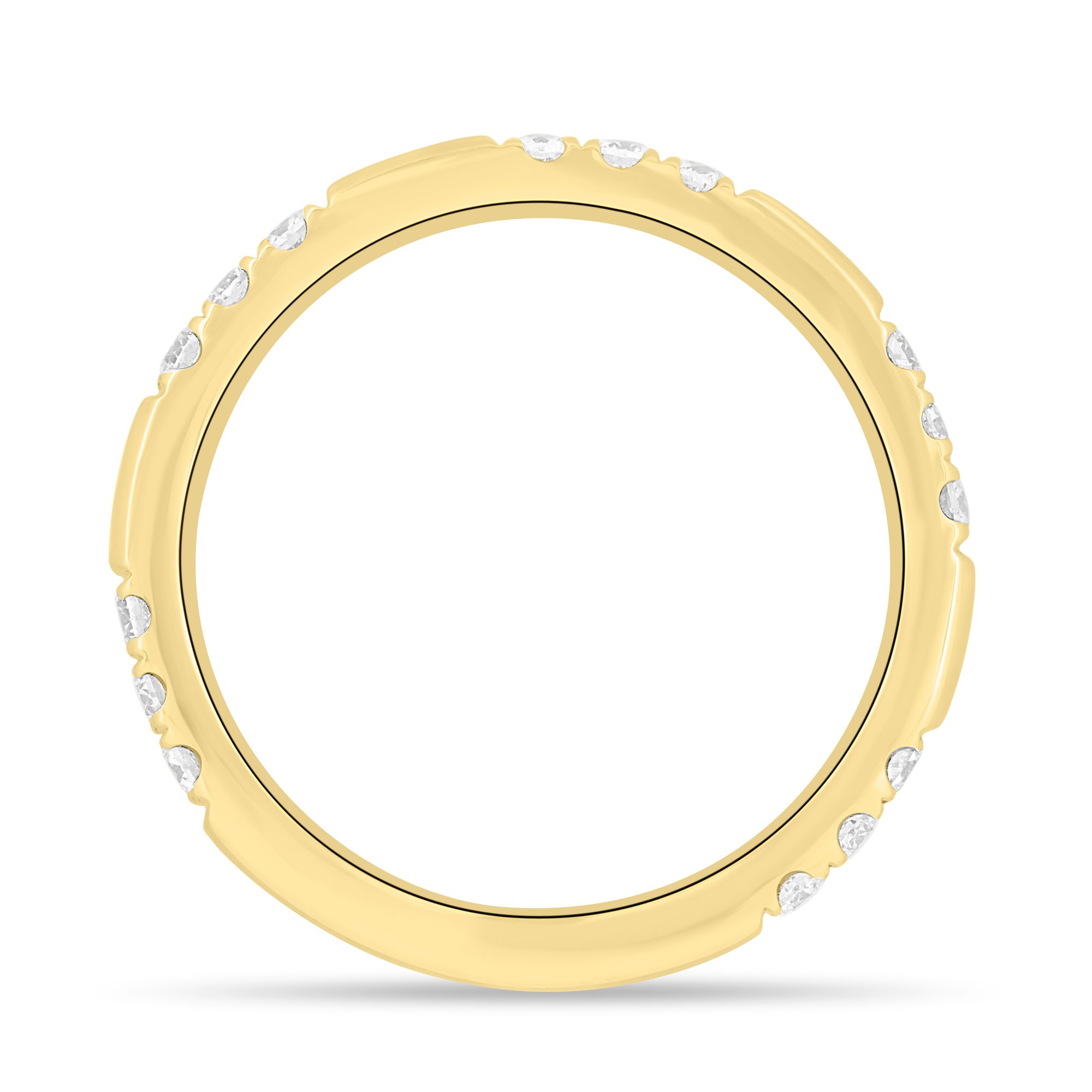 Peggy - Clustered Pave Wedding Band - 18k Yellow Gold