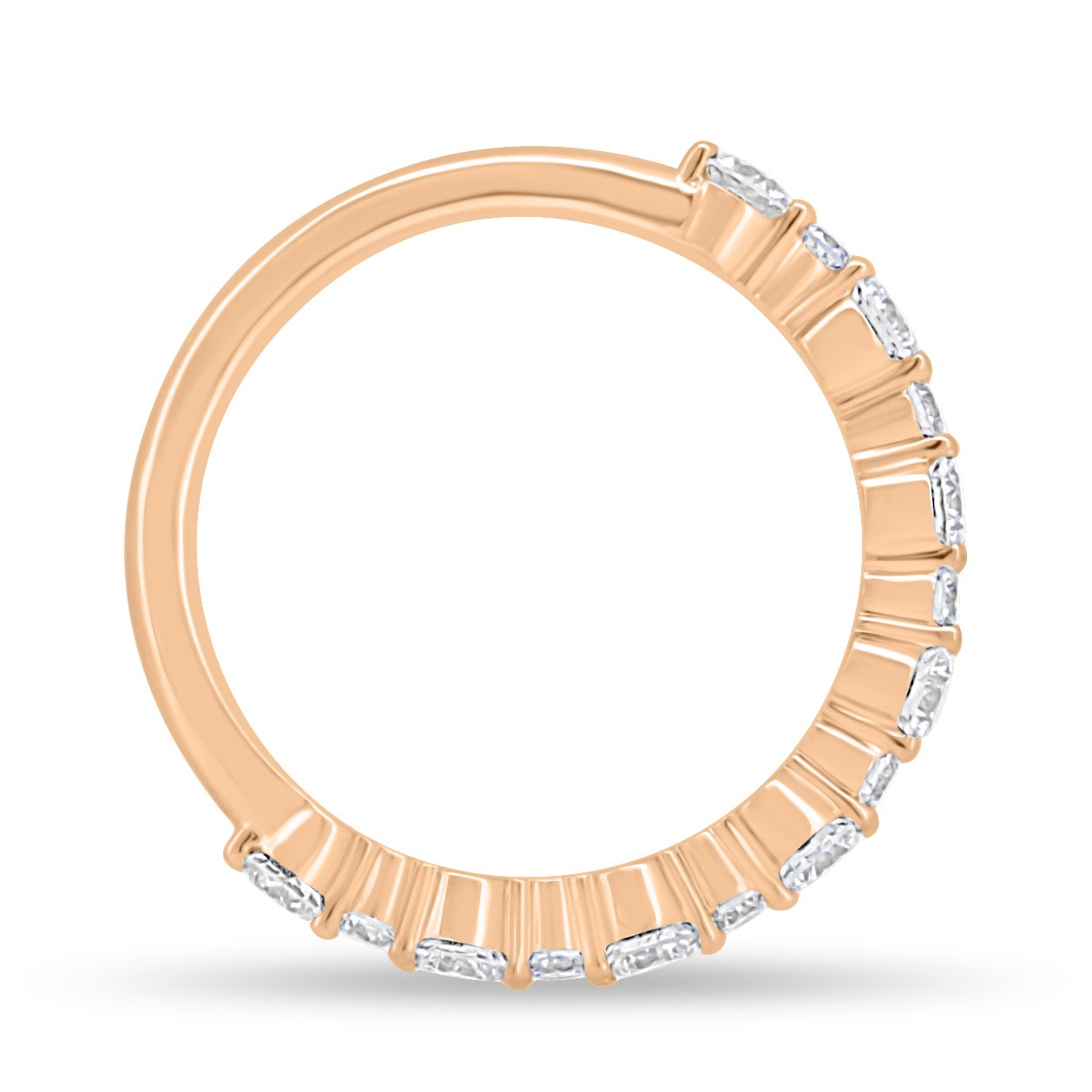 Petra - Half Eternity Wedding Ring - 18k Rose Gold