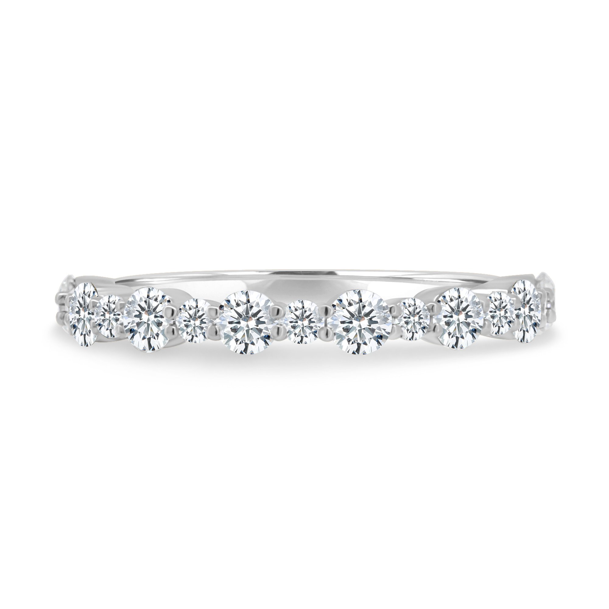 Petra - Half Eternity Wedding Ring - 18k White Gold