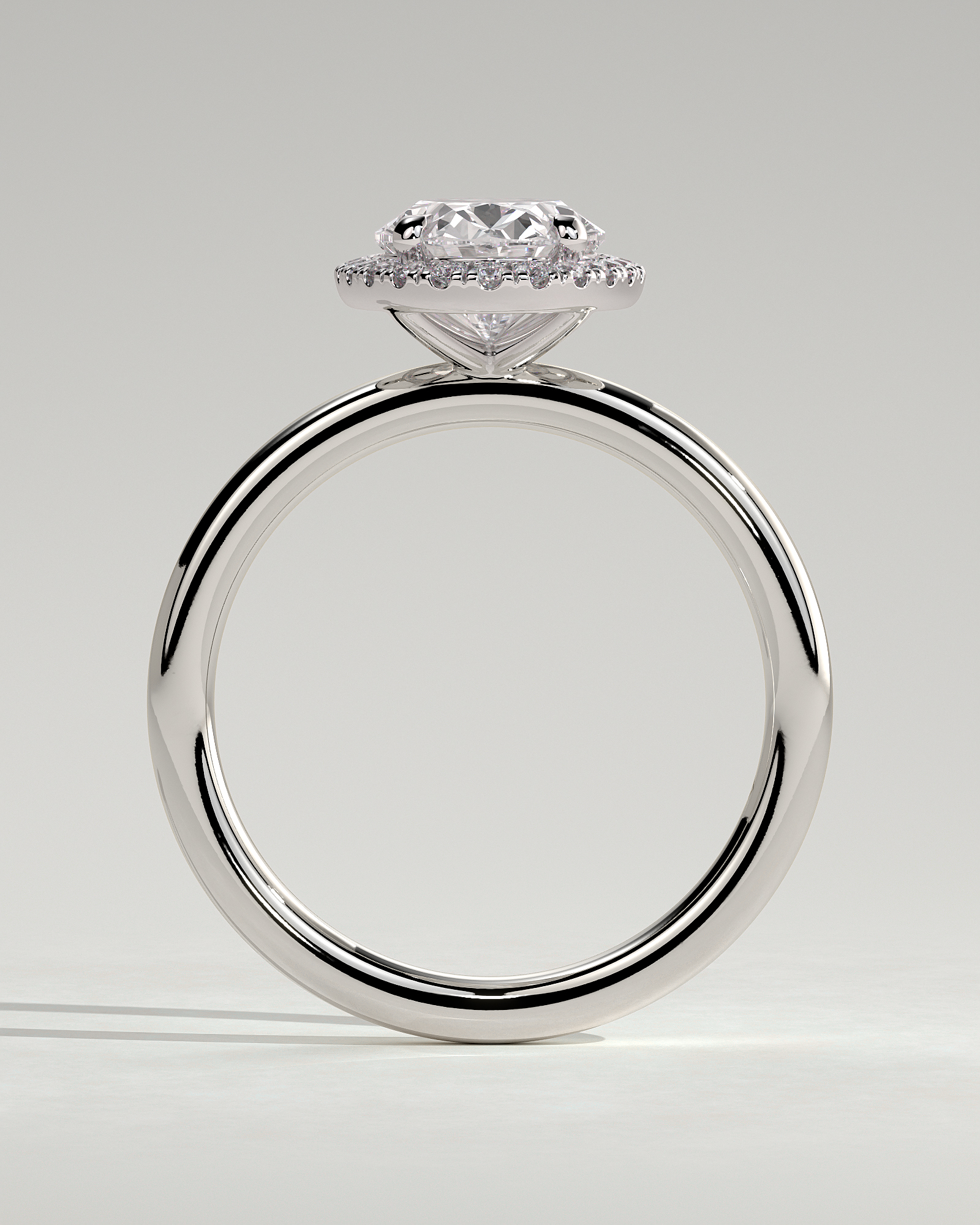 Phoebe  Oval Halo - 18k White Gold