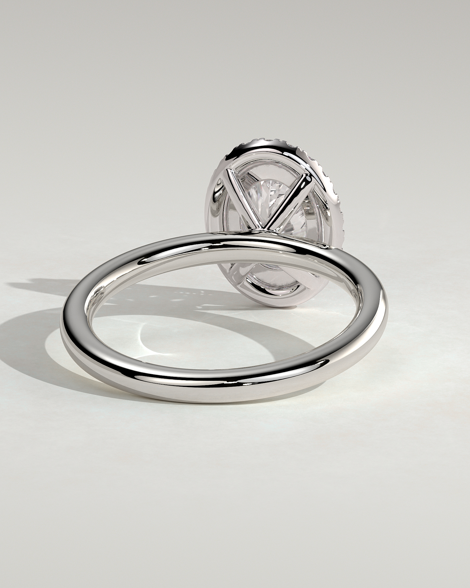 Phoebe  Oval Halo - 18k White Gold