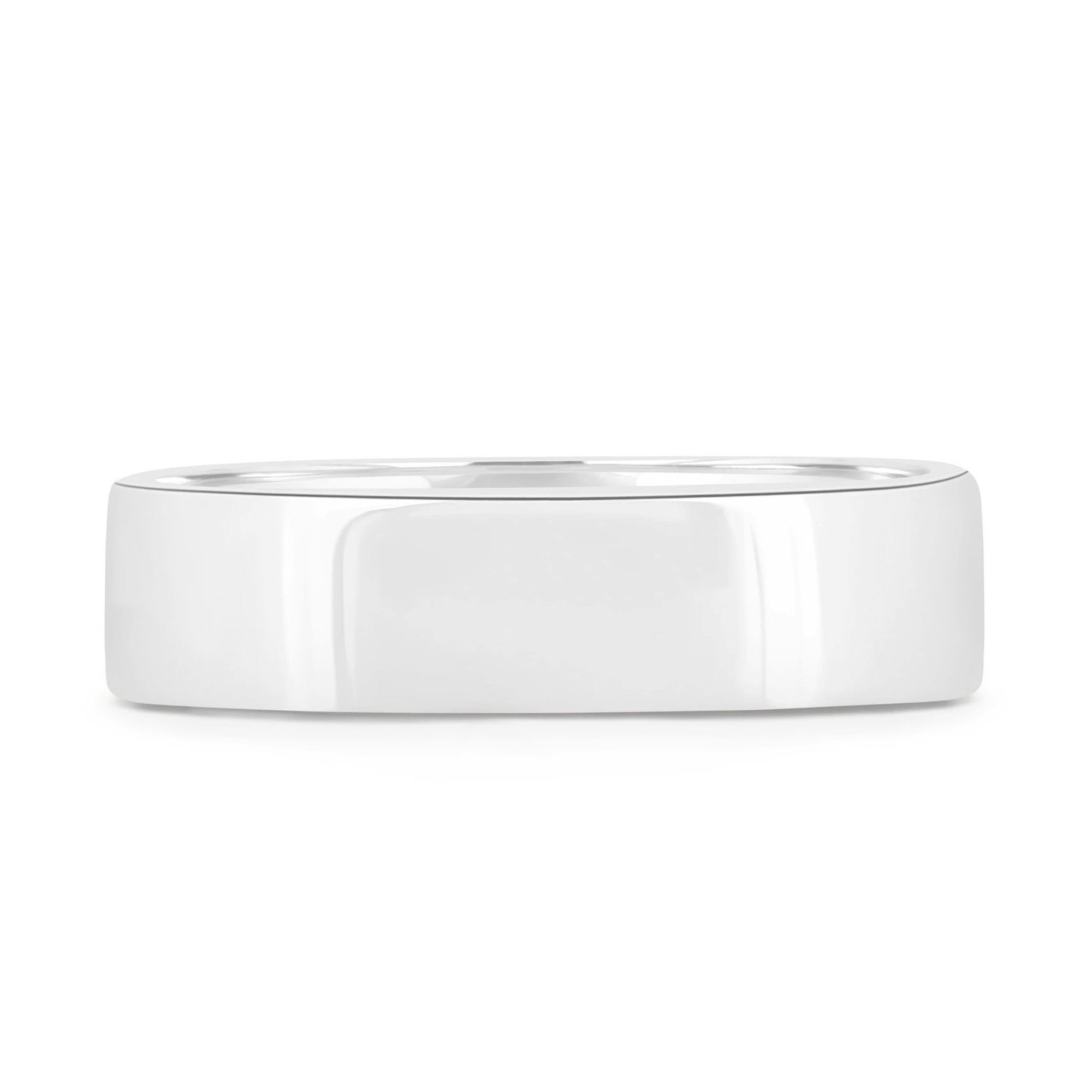 Piper - Cigar Band Wedding Ring - 18k White Gold