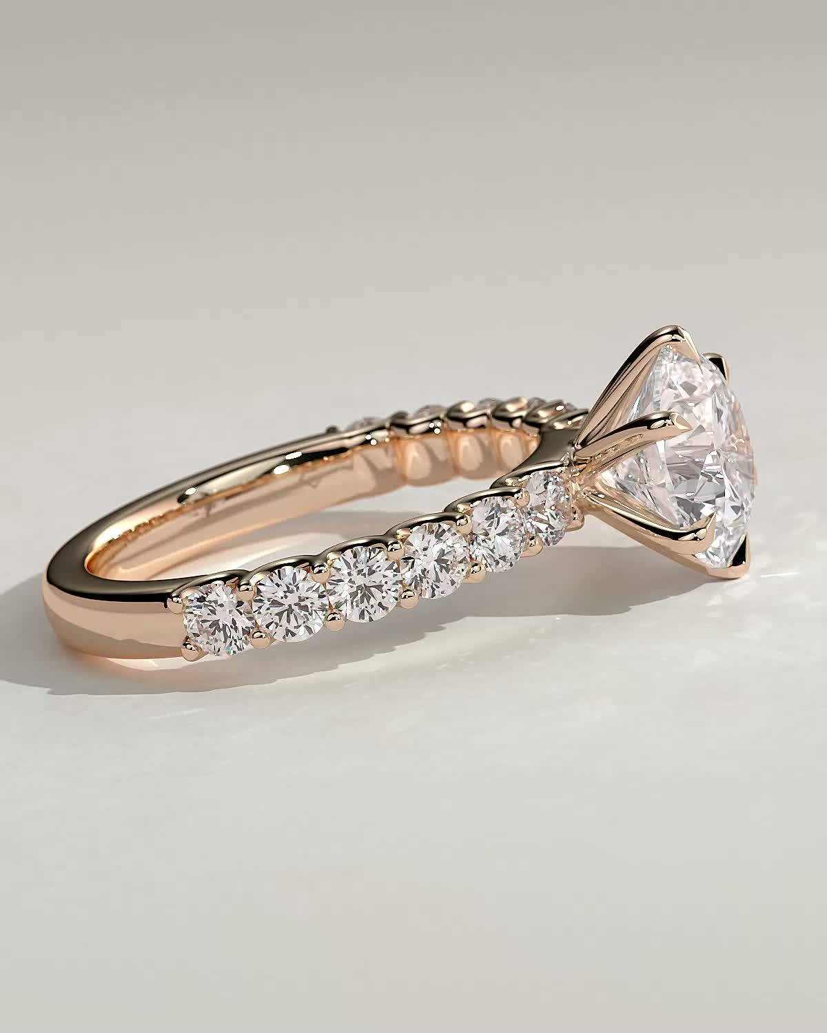 Quinn  6 Claw Round Solitaire - 18k Rose Gold