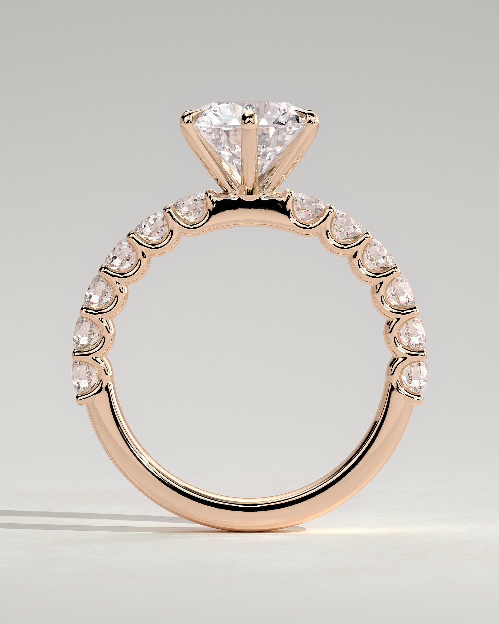 Quinn  6 Claw Round Solitaire - 18k Rose Gold