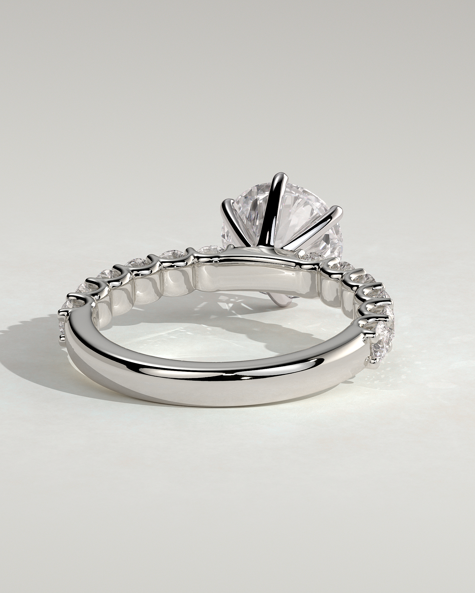 Quinn  6 Claw Round Solitaire - 18k White Gold