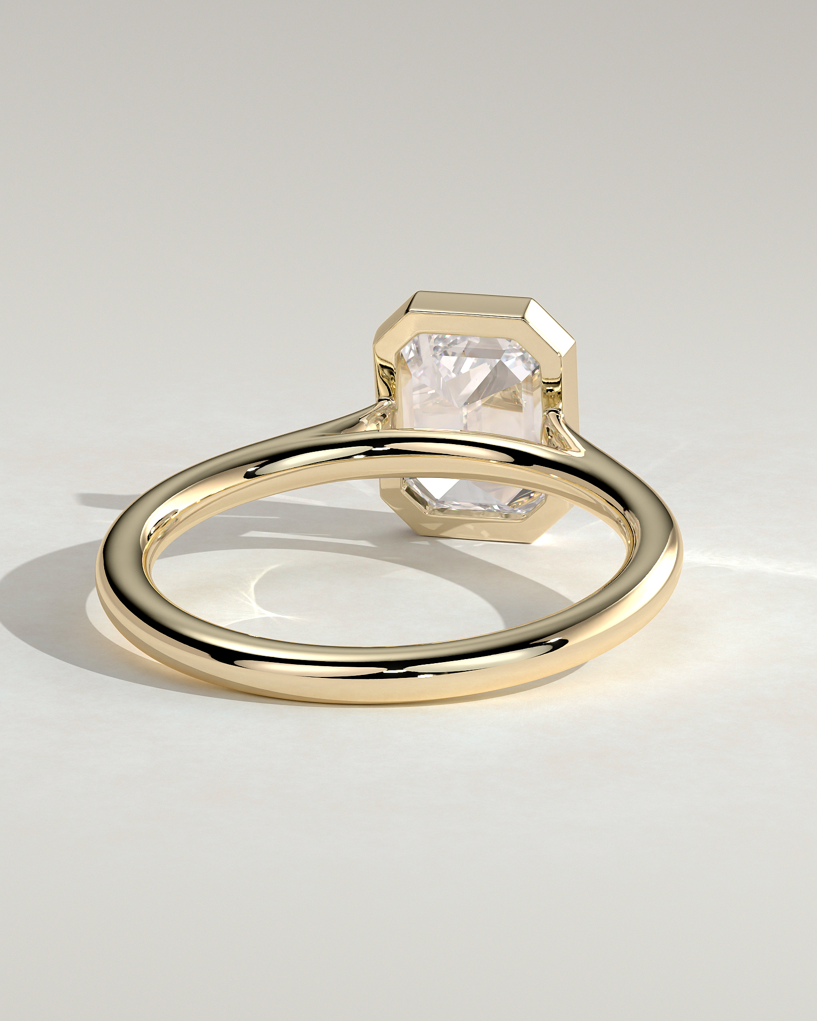 Rachel  Bezel Set Radiant Solitaire - 18k Yellow Gold