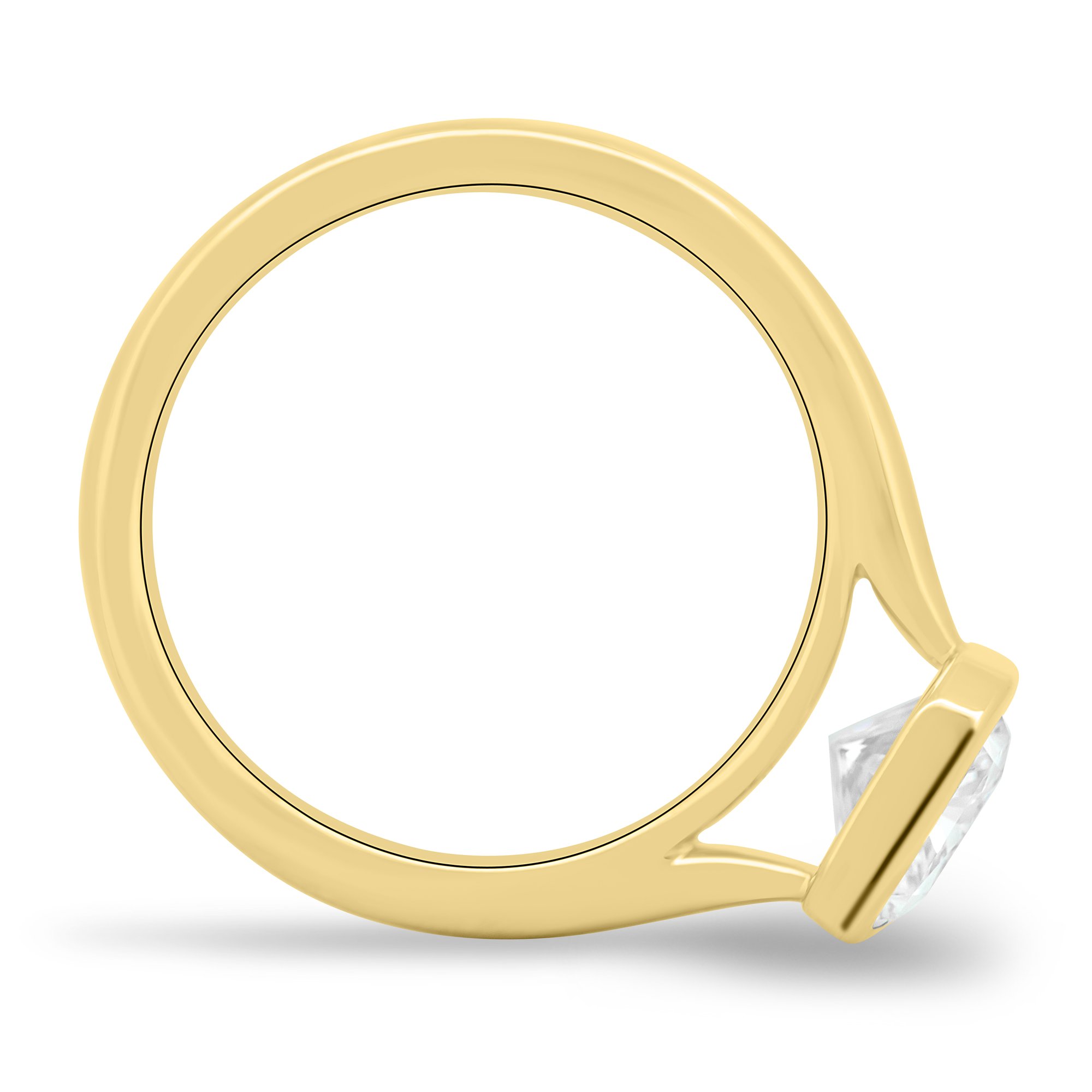 Rachel  Bezel Set Radiant Solitaire - 18k Yellow Gold