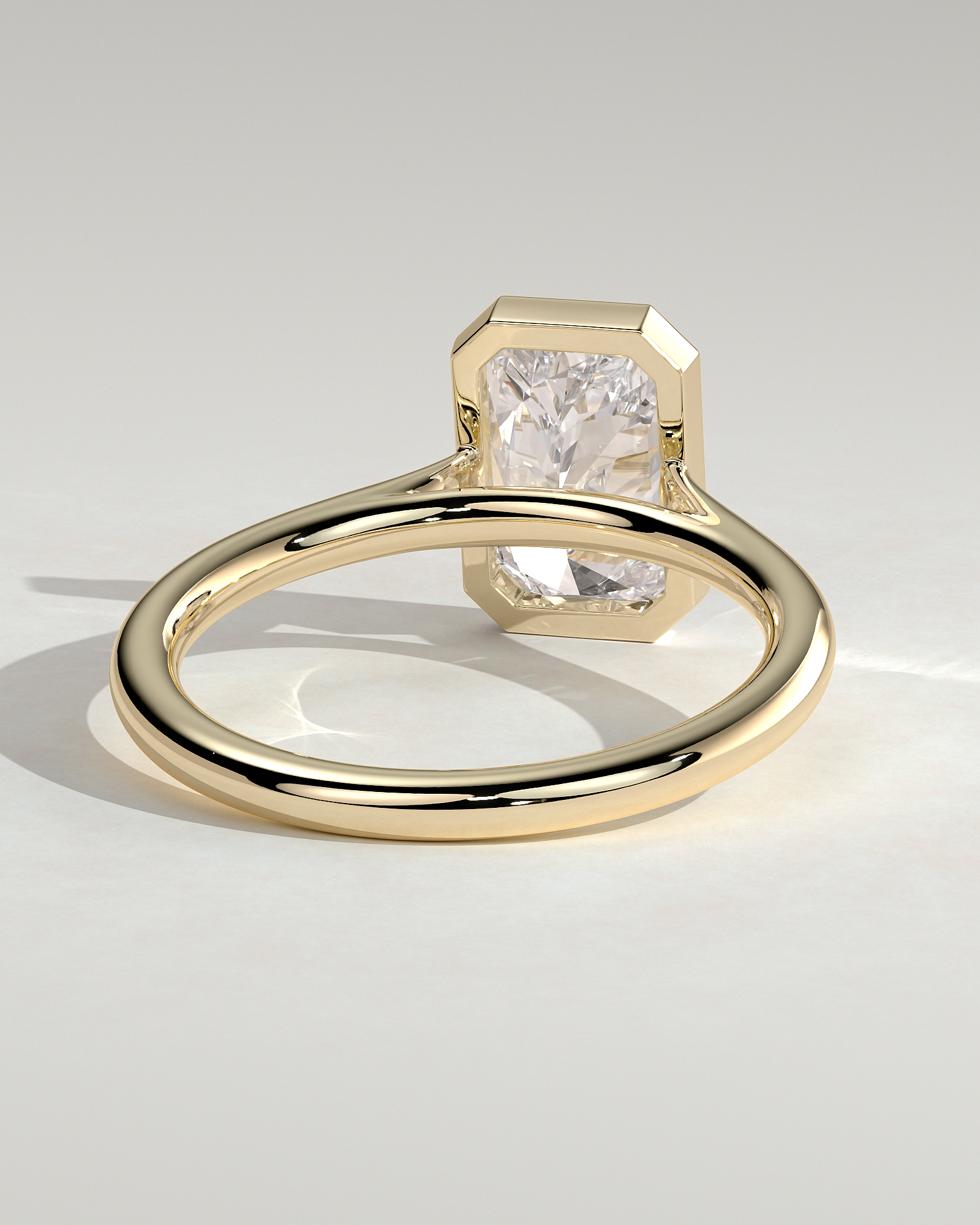 Rachel  Bezel Set Radiant Solitaire - 18k Yellow Gold