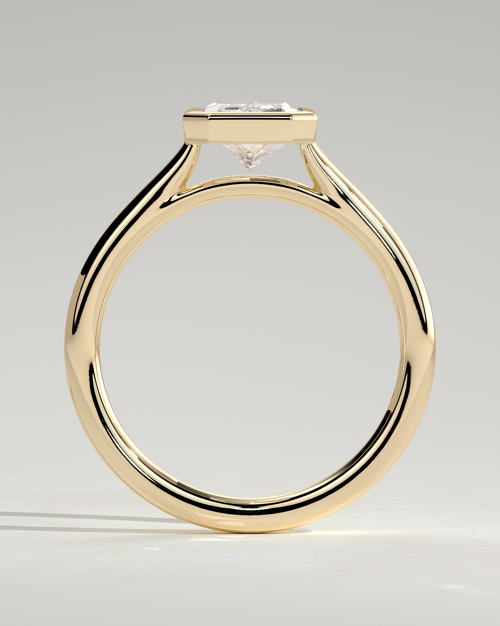 Rachel  Bezel Set Radiant Solitaire - 18k Yellow Gold