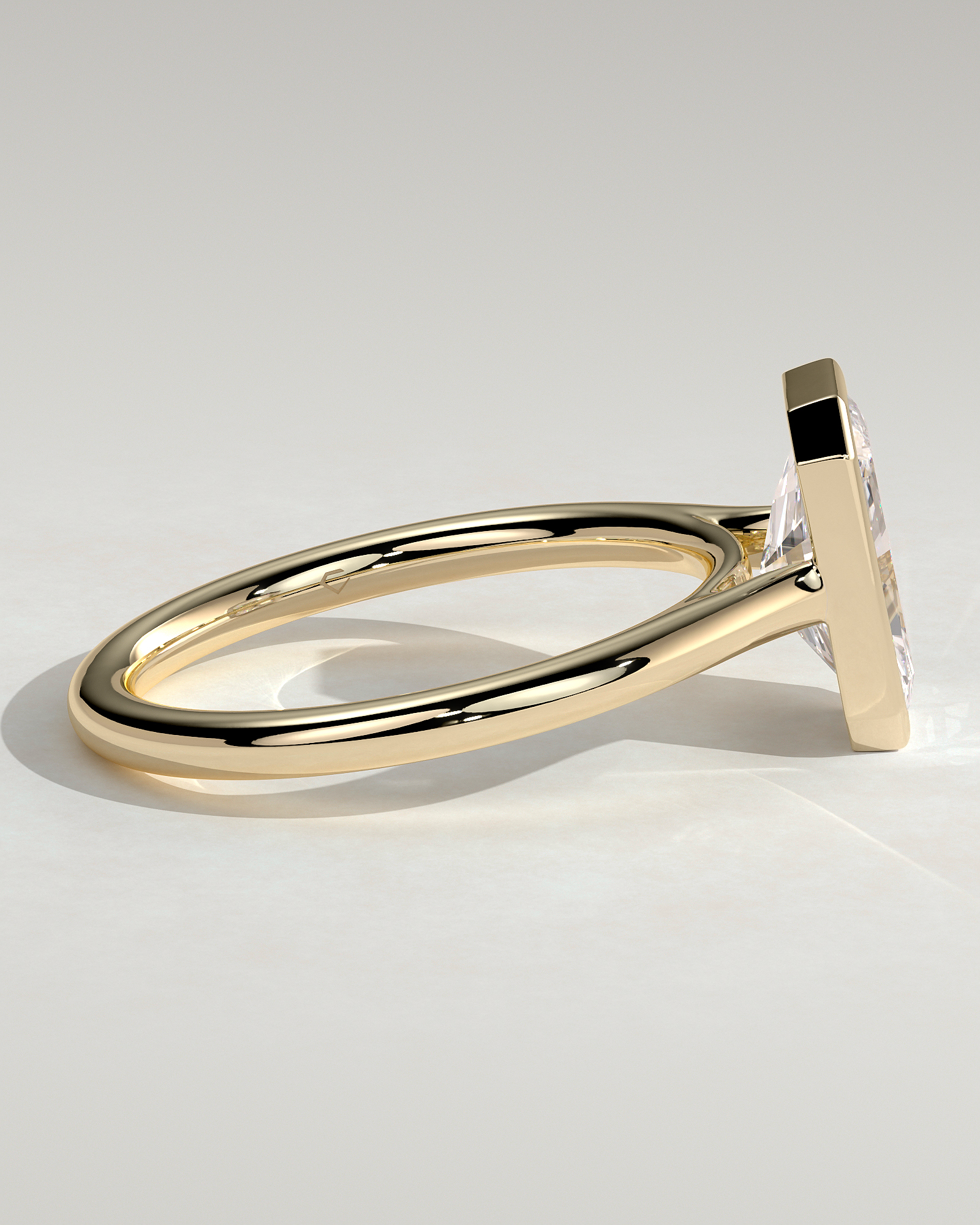 Rachel  Bezel Set Radiant Solitaire - 18k Yellow Gold