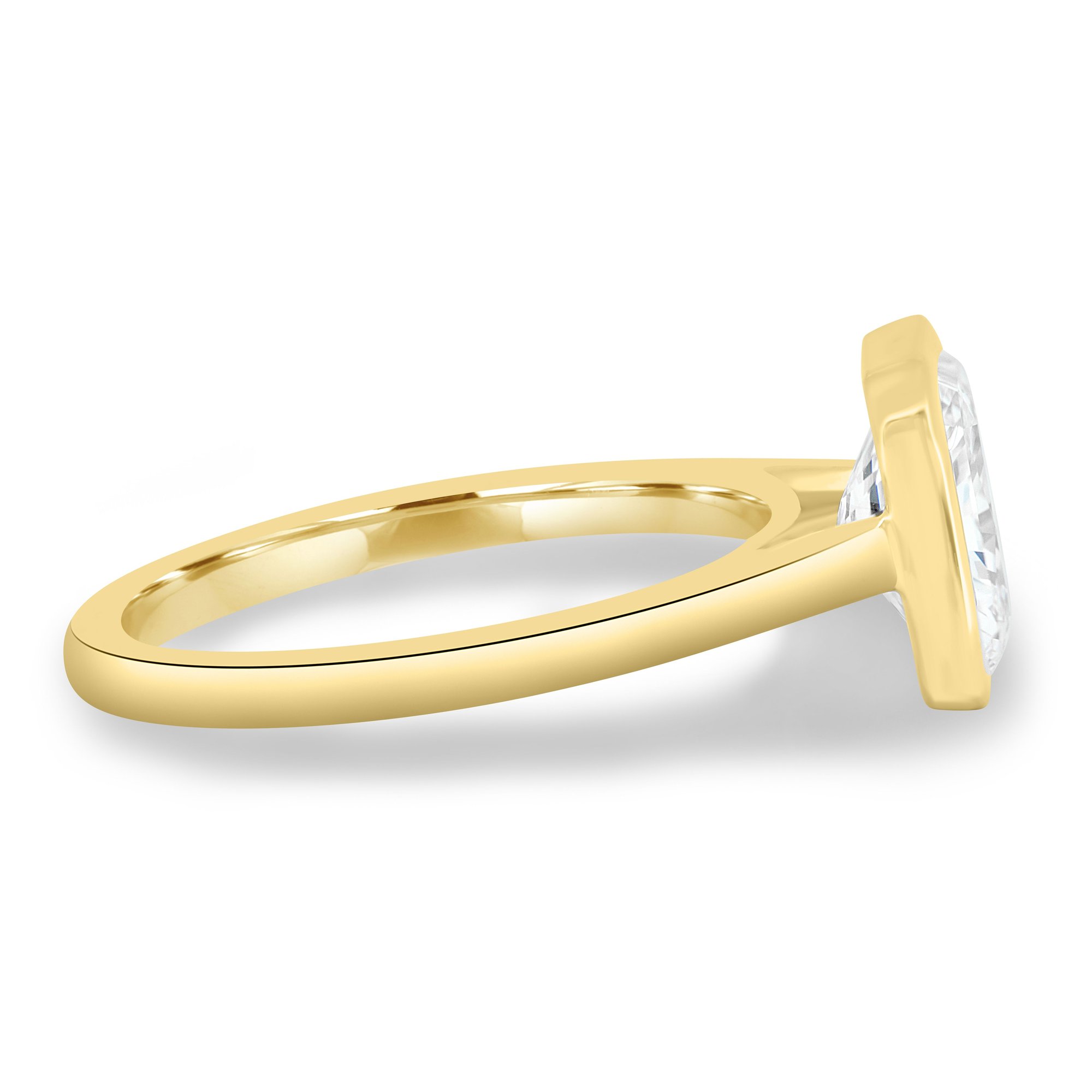 Rachel  Bezel Set Radiant Solitaire - 18k Yellow Gold