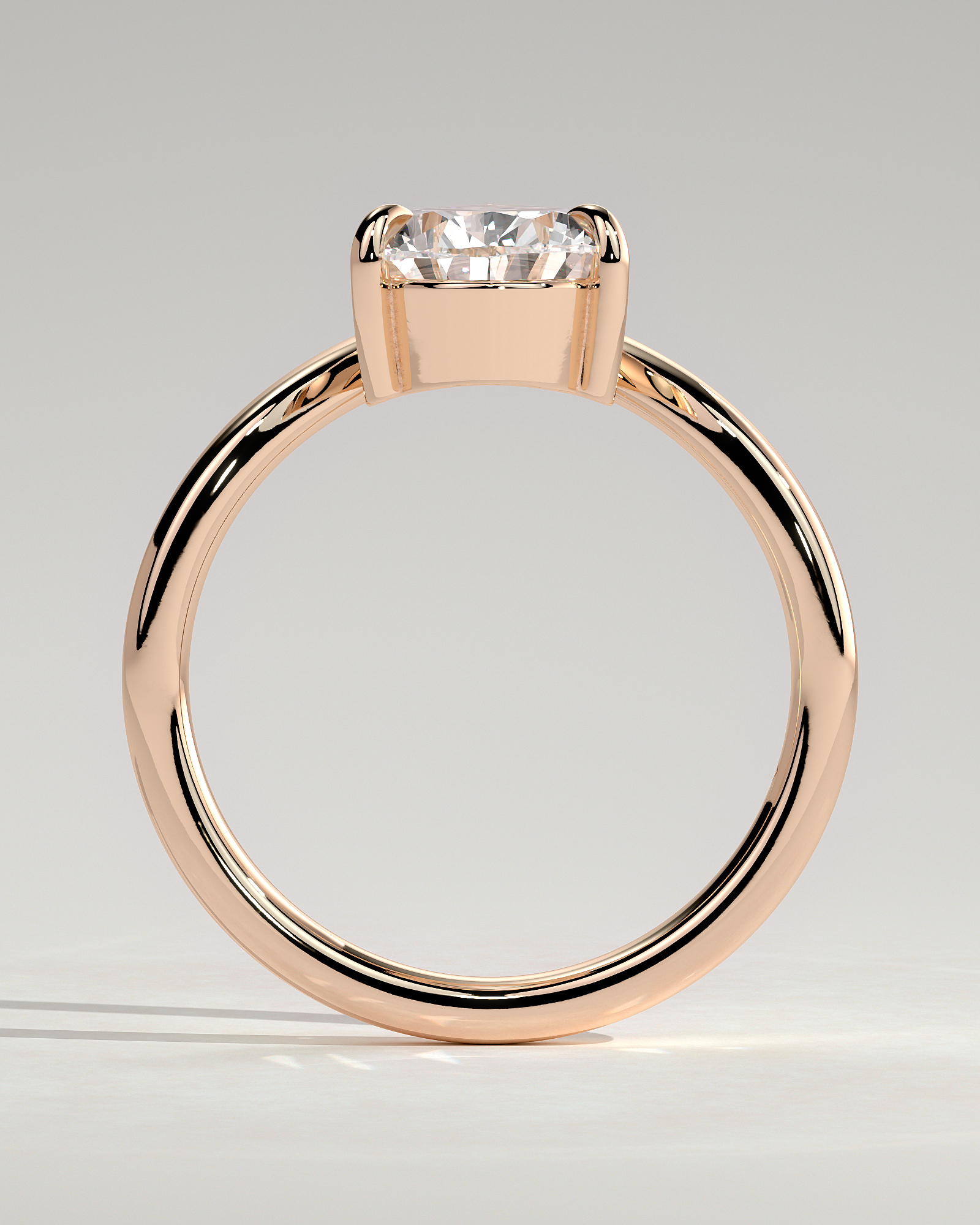 Riley - Pear Solitaire with Curved Band - 18k Rose Gold