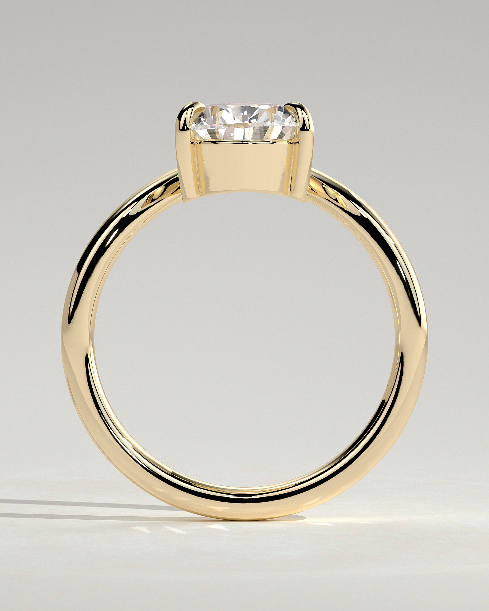 Riley - Pear Solitaire with Curved Band - 18k Yellow Gold