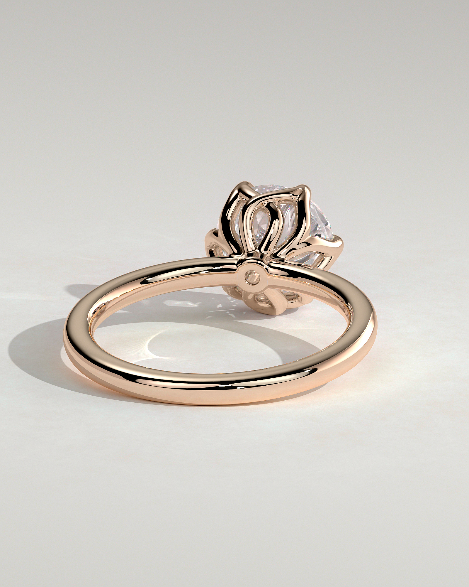 Rita  6 Claw Round Solitaire - 18k Rose Gold