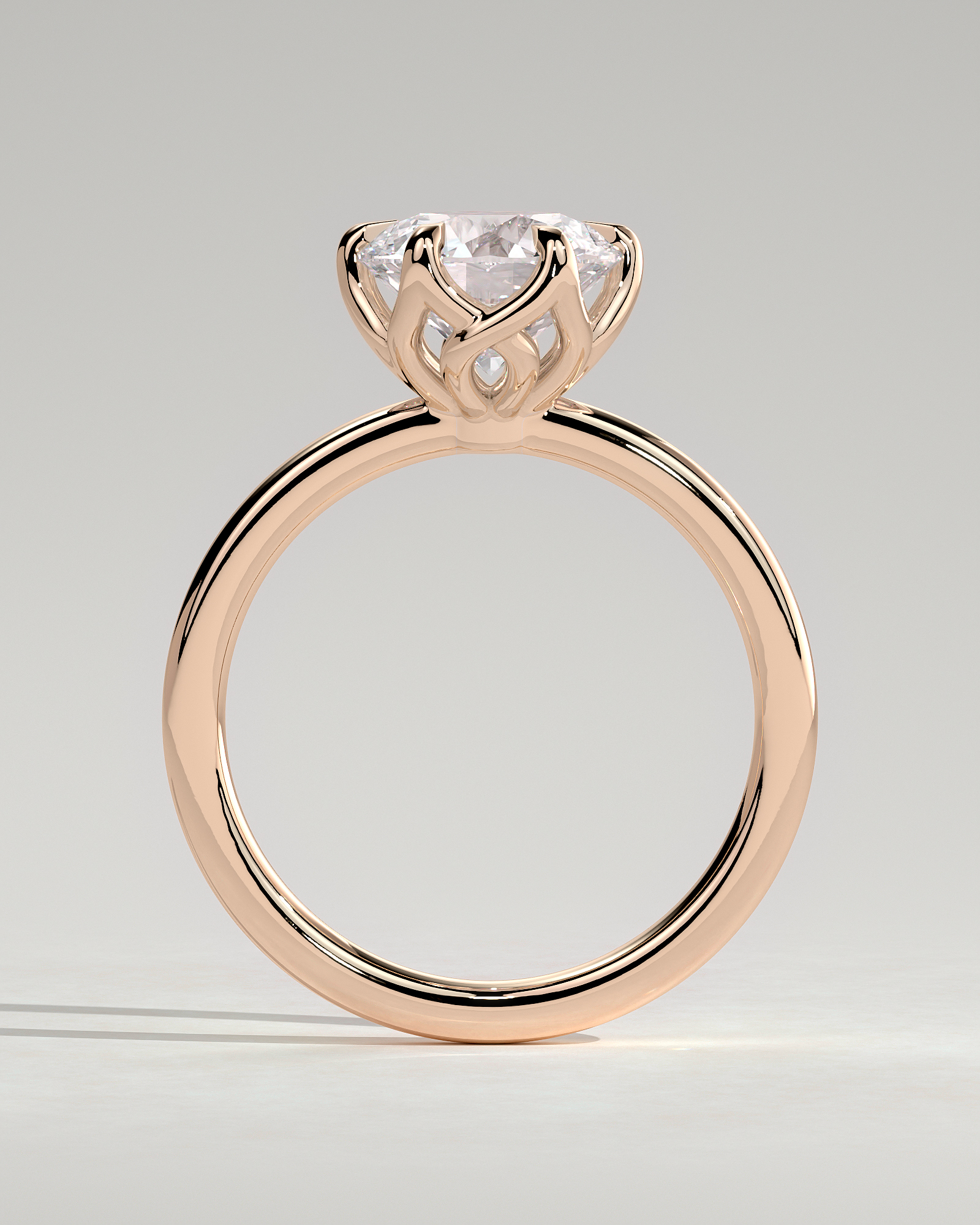 Rita  6 Claw Round Solitaire - 18k Rose Gold