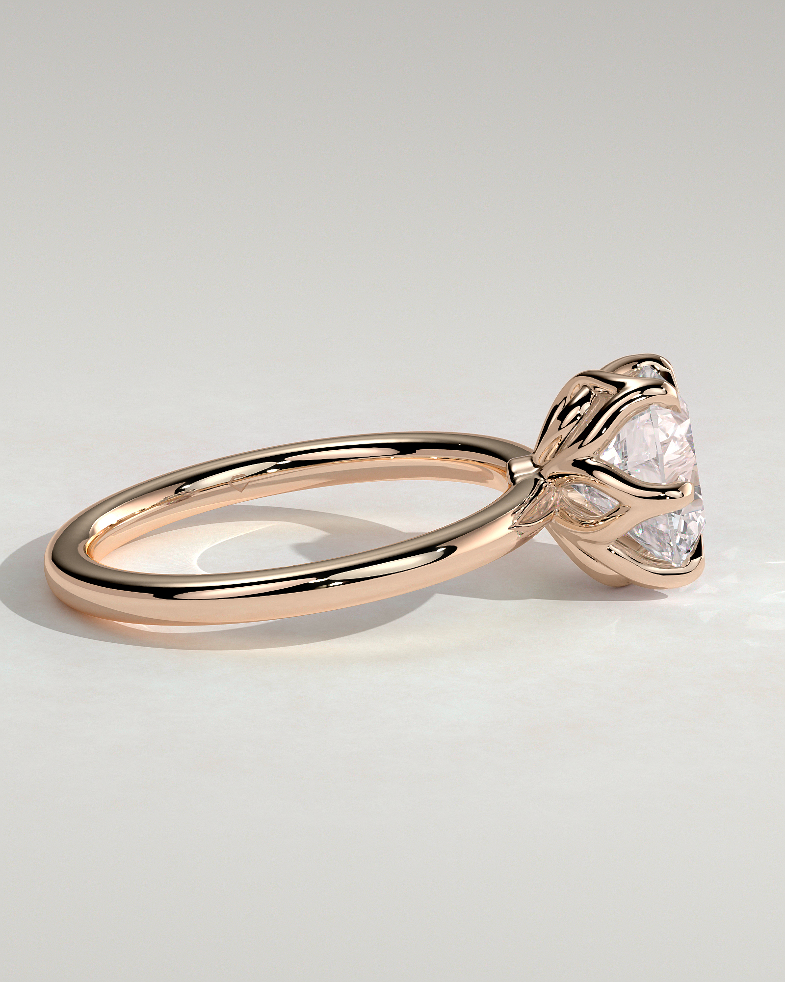 Rita  6 Claw Round Solitaire - 18k Rose Gold