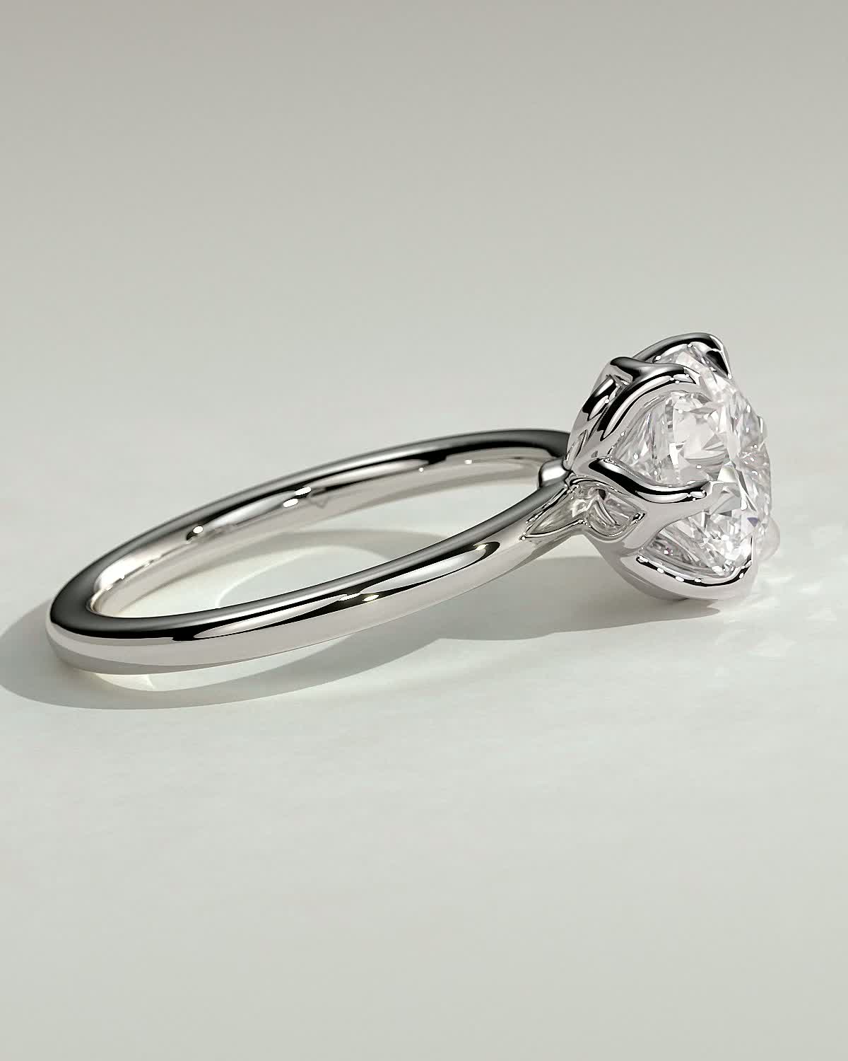 Rita  6 Claw Round Solitaire - 18k White Gold