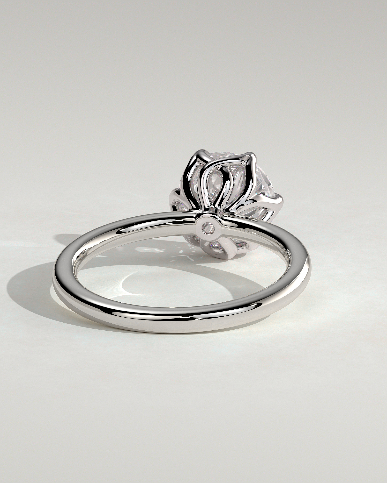 Rita  6 Claw Round Solitaire - 18k White Gold
