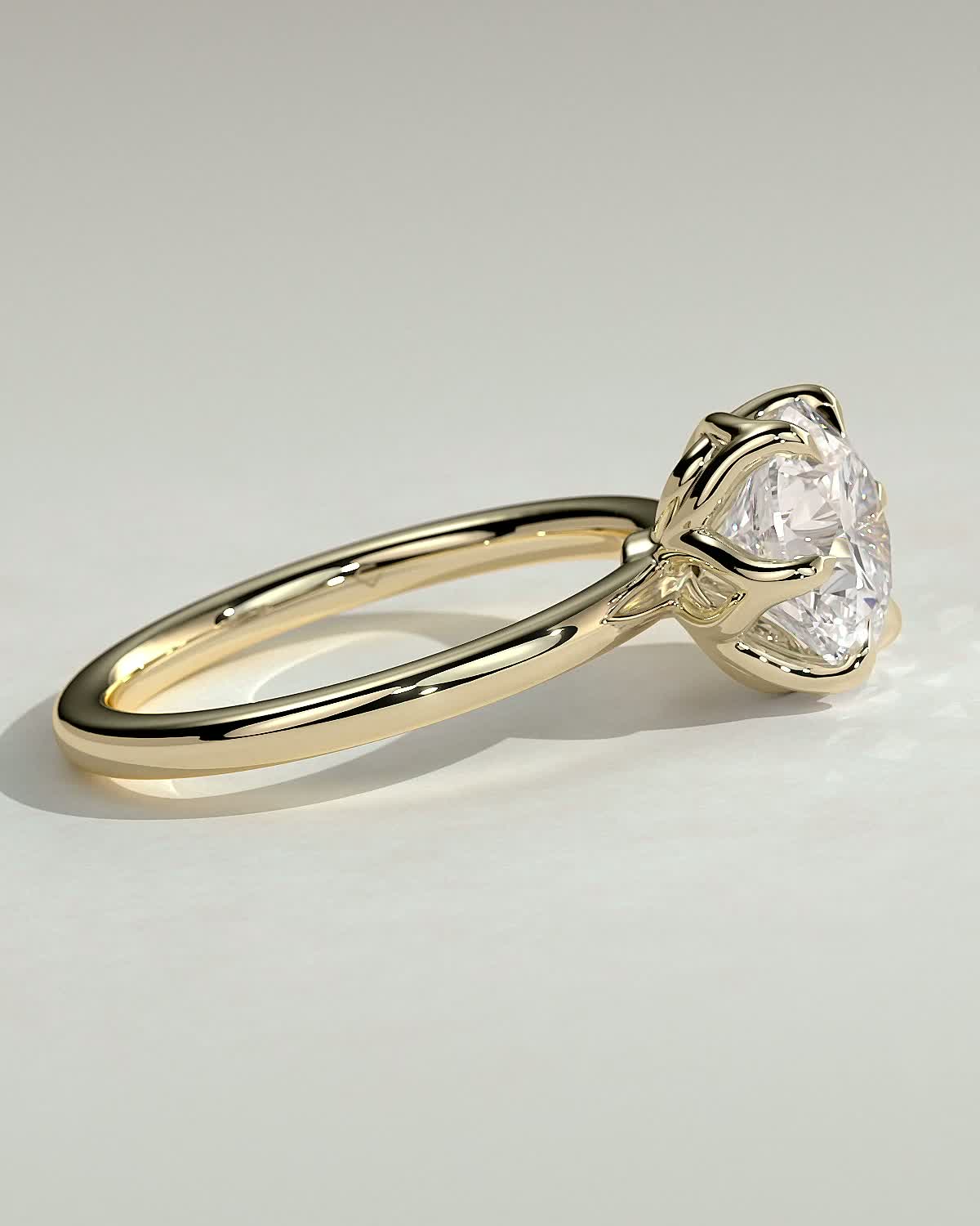 Rita  6 Claw Round Solitaire - 18k Yellow Gold