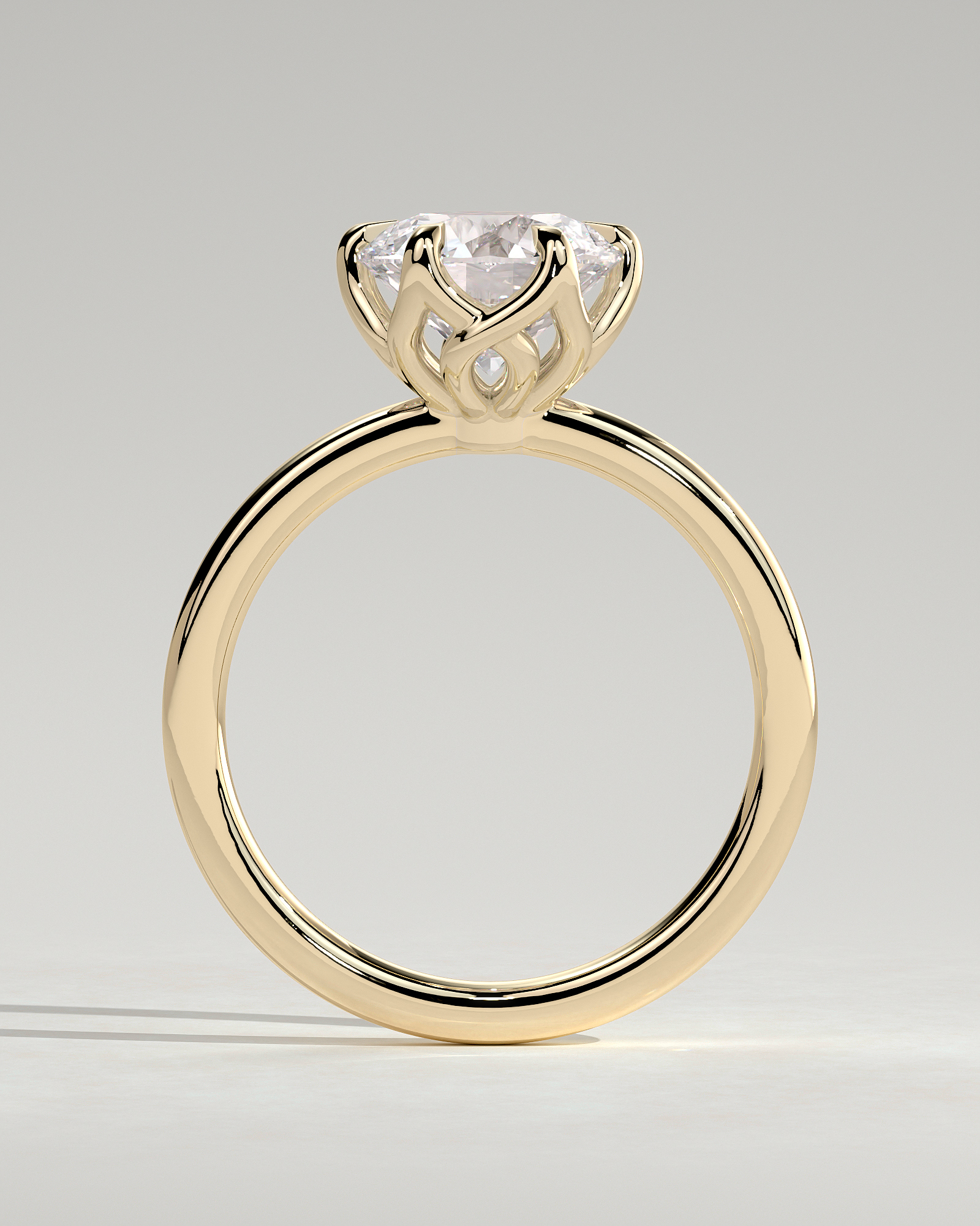 Rita  6 Claw Round Solitaire - 18k Yellow Gold