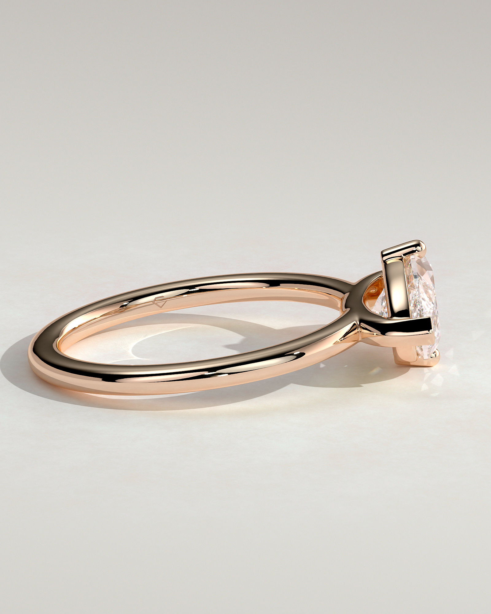 River - East West Marquise Solitaire - 18k Rose Gold