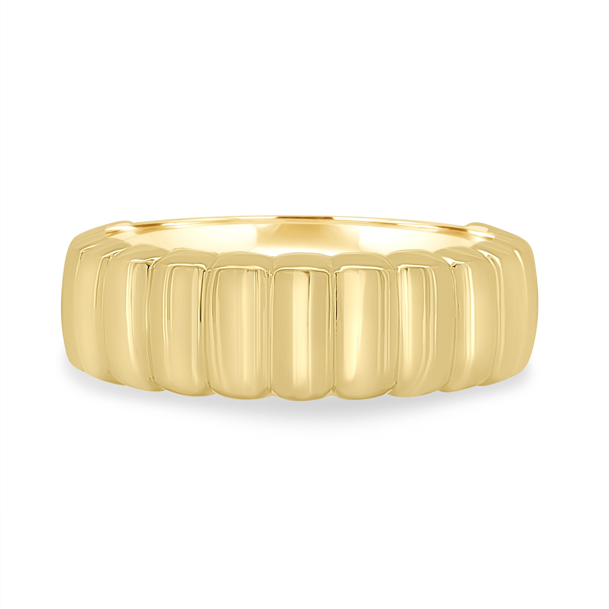 Rose - Fluted Cigar Ring - 18k Yellow Gold
