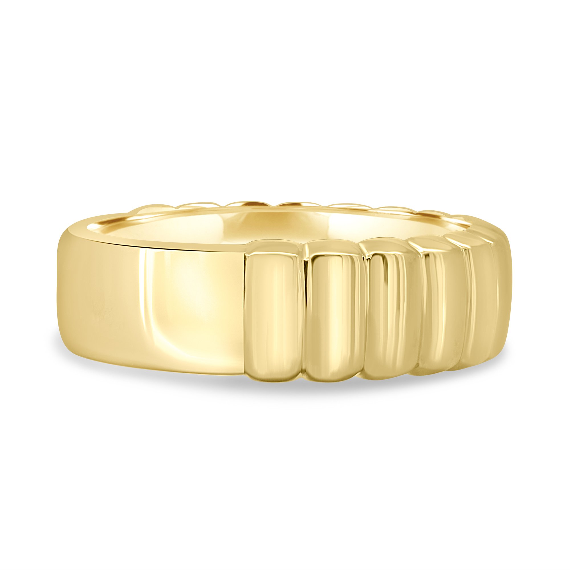 Rose - Fluted Cigar Ring - 18k Yellow Gold