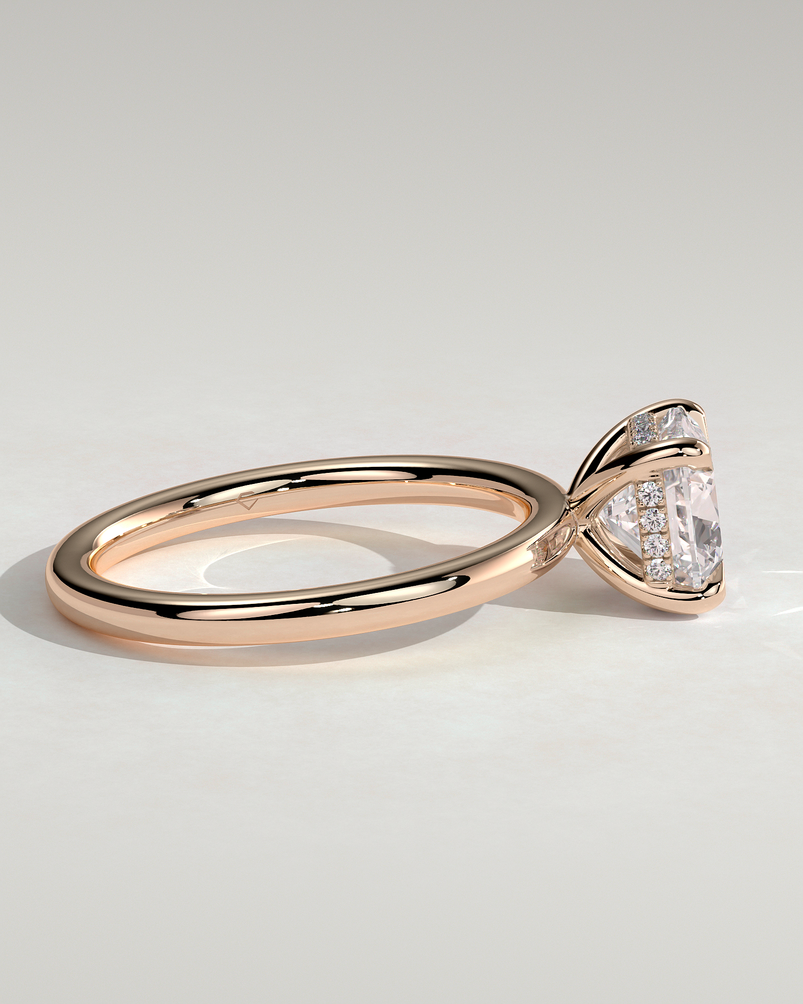 Rosie  4 Claw Cushion Solitaire - 18k Rose Gold