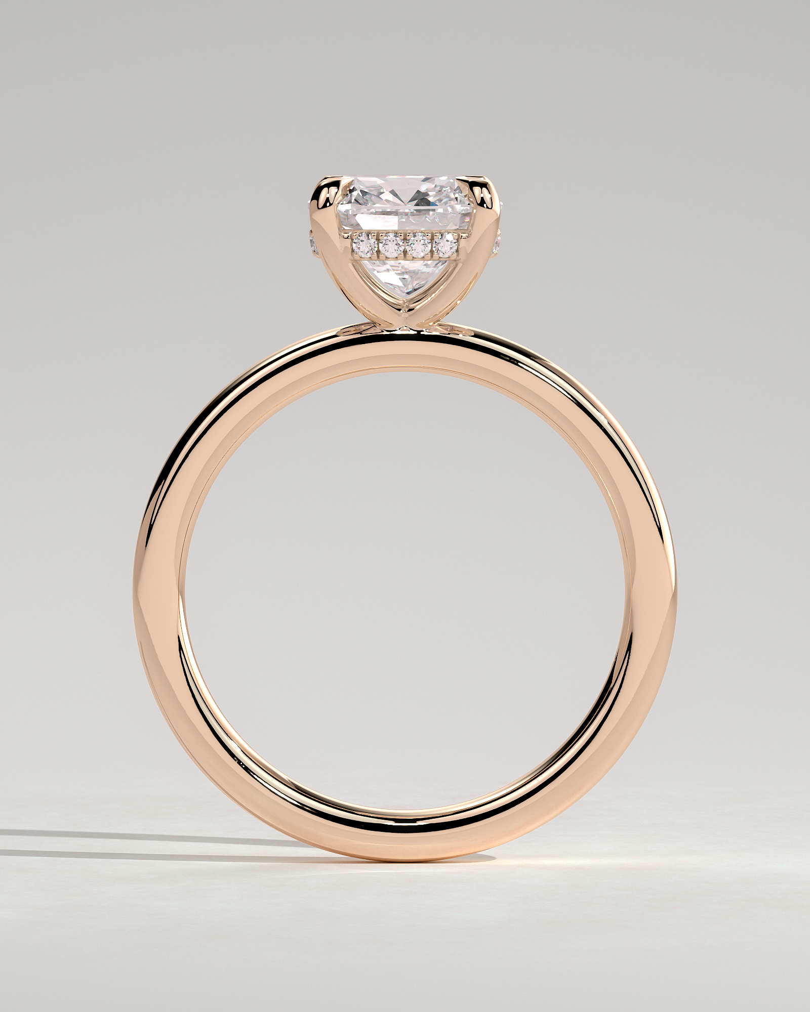 Rosie  4 Claw Cushion Solitaire - 18k Rose Gold