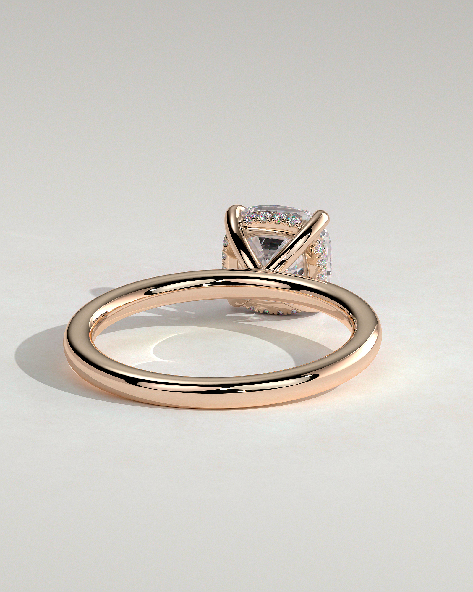 Rosie  4 Claw Cushion Solitaire - 18k Rose Gold