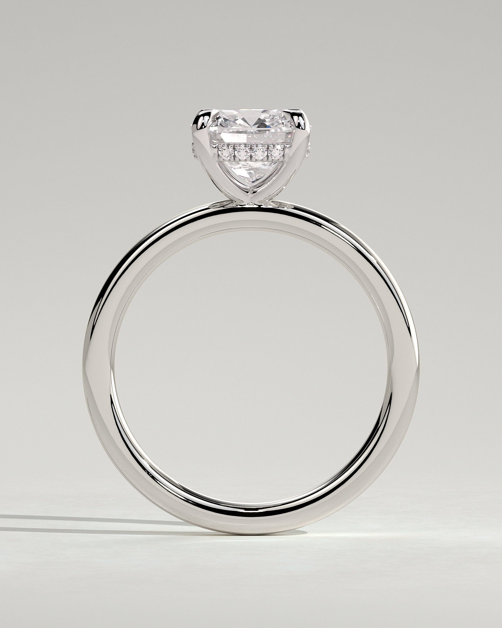 Rosie  4 Claw Cushion Solitaire - 18k White Gold