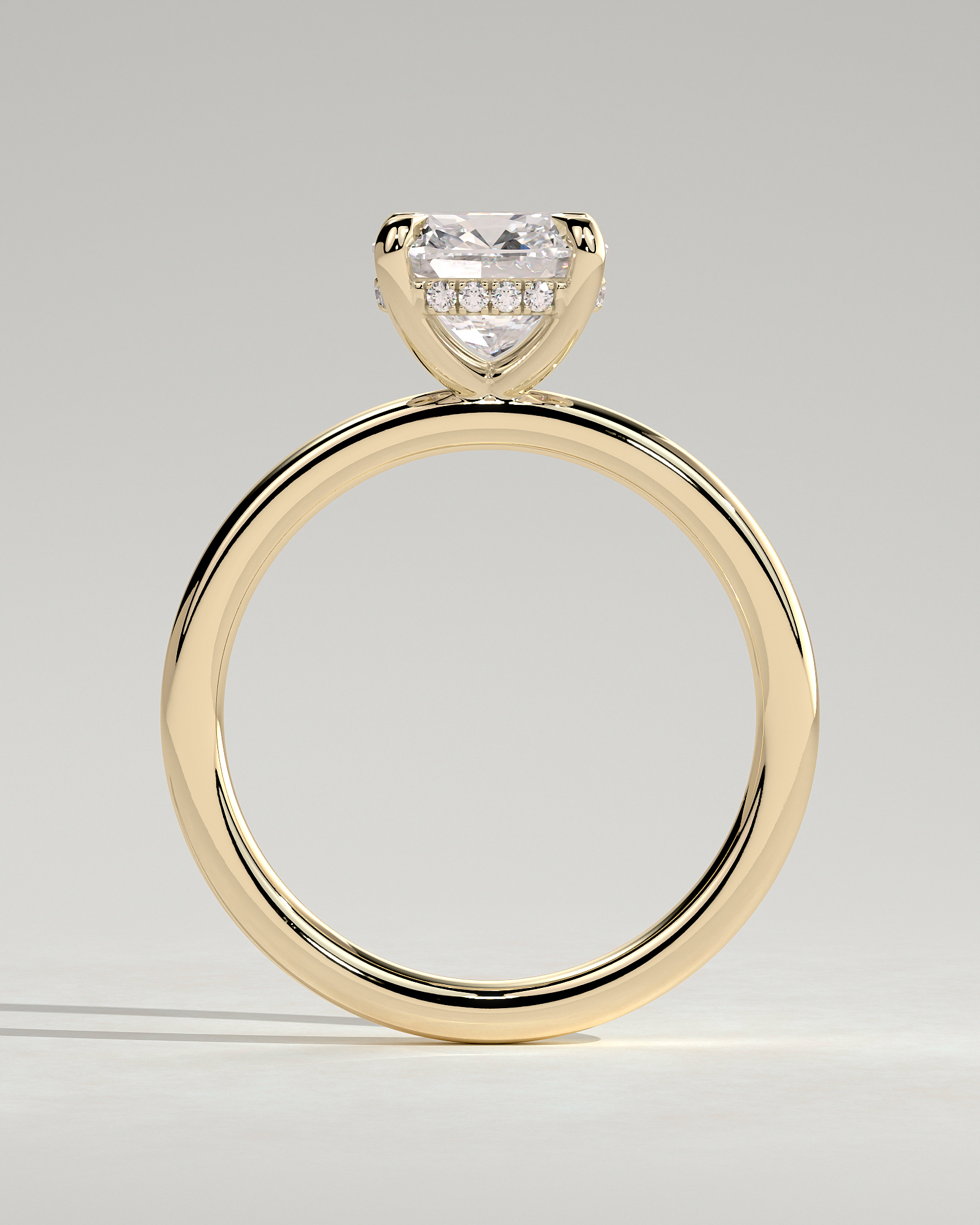 Rosie  4 Claw Cushion Solitaire - 18k Yellow Gold
