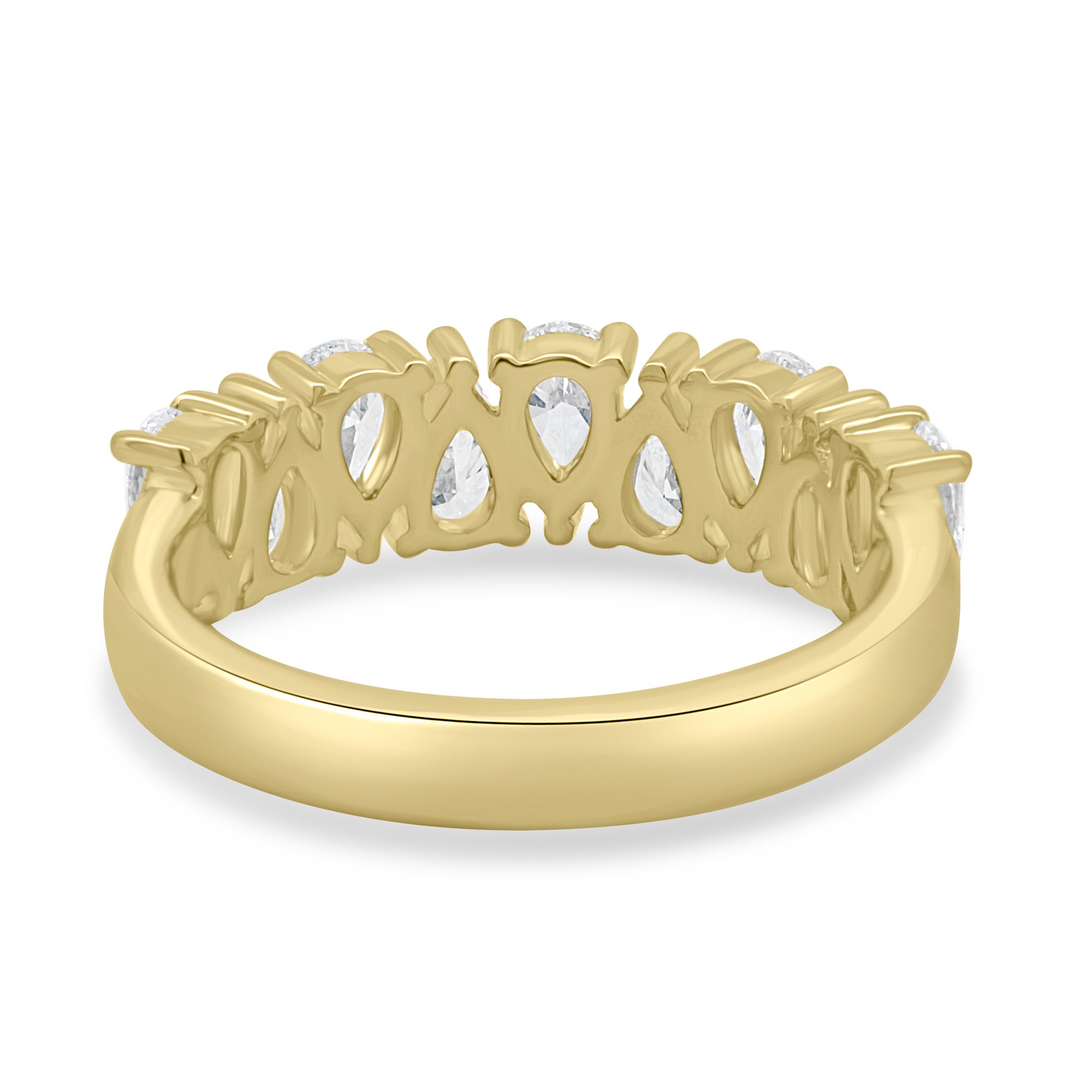 Sabrina - Pear Alternating Eternity Ring - 18k Yellow Gold