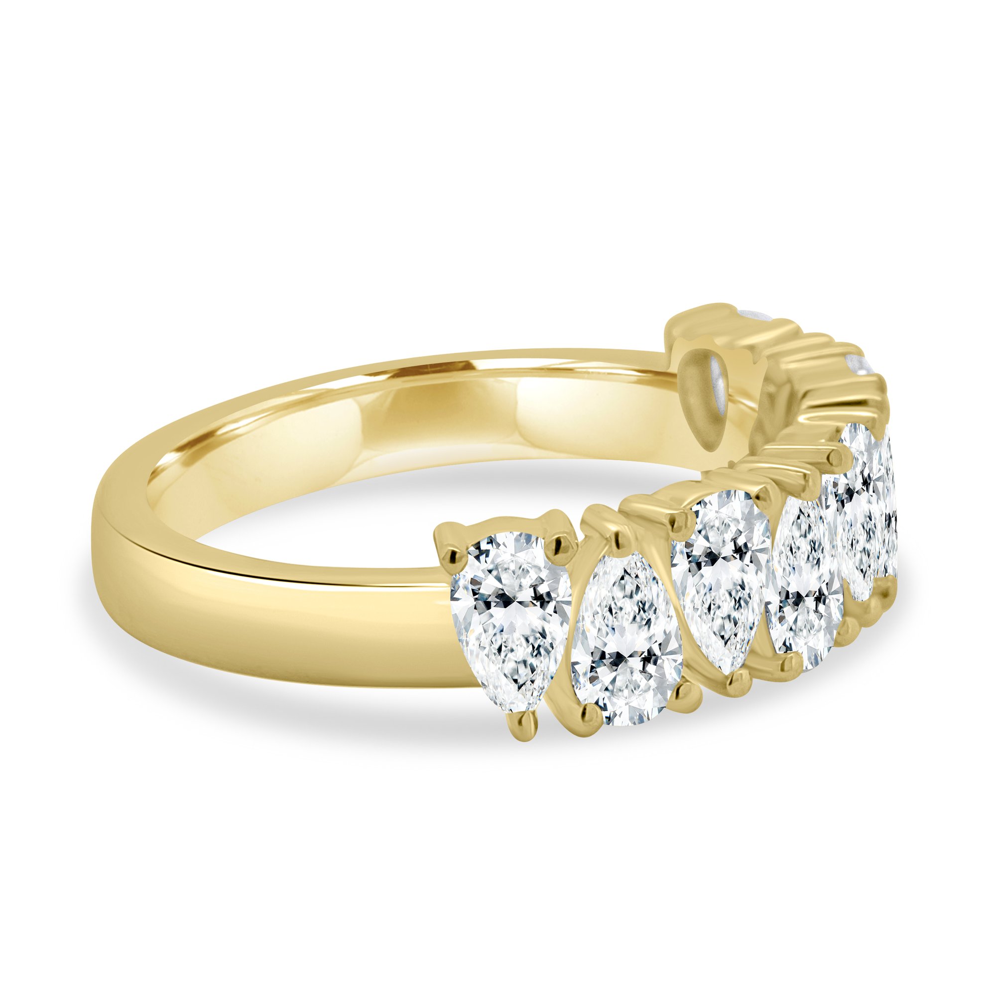 Sabrina - Pear Alternating Eternity Ring - 18k Yellow Gold