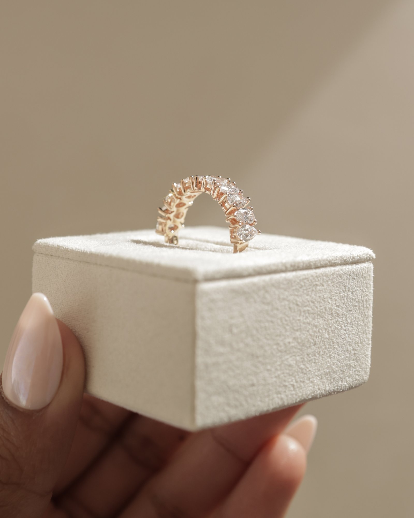 Sabrina - Pear Alternating Eternity Ring Lifestyle Image