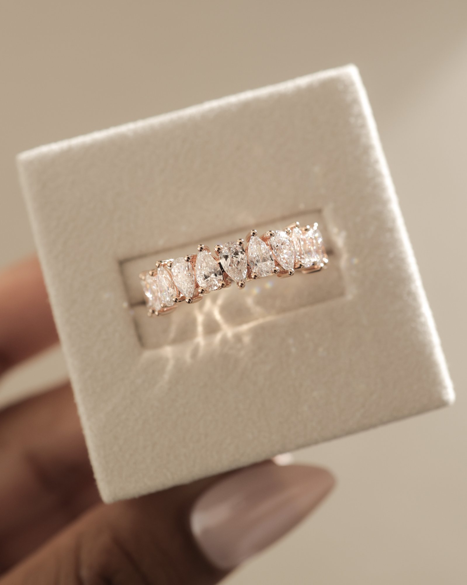 Sabrina - Pear Alternating Eternity Ring Lifestyle Image